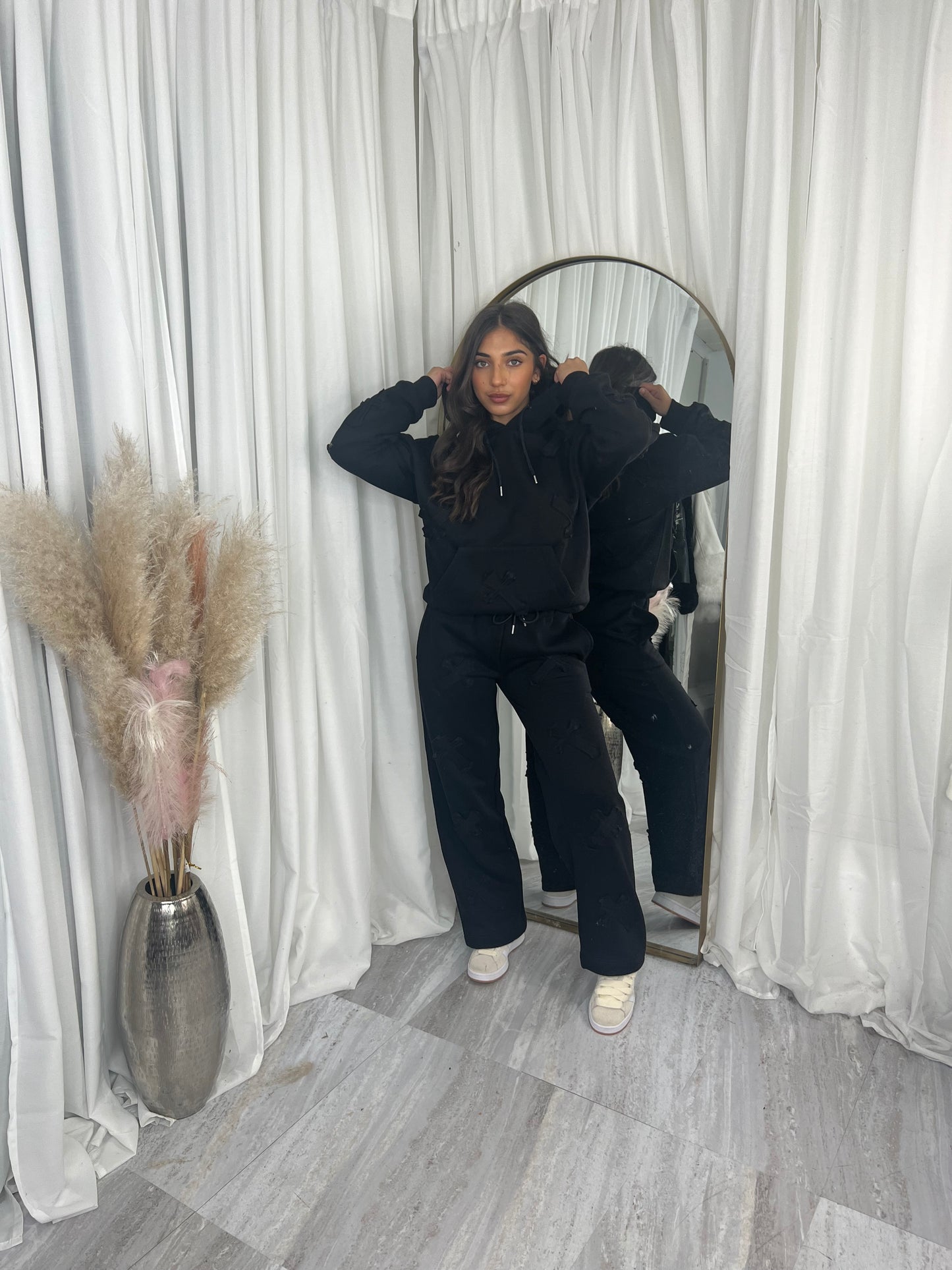 Oversized wide leg cross tracksuit