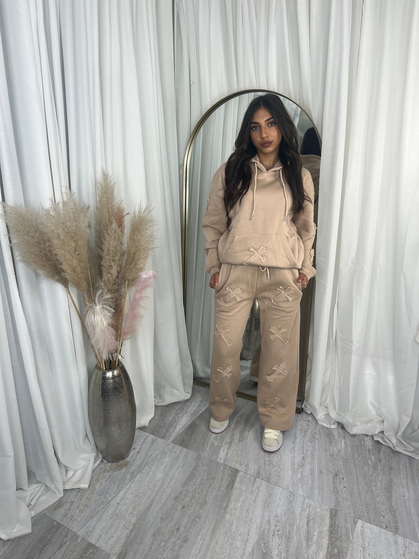 Oversized wide leg cross tracksuit