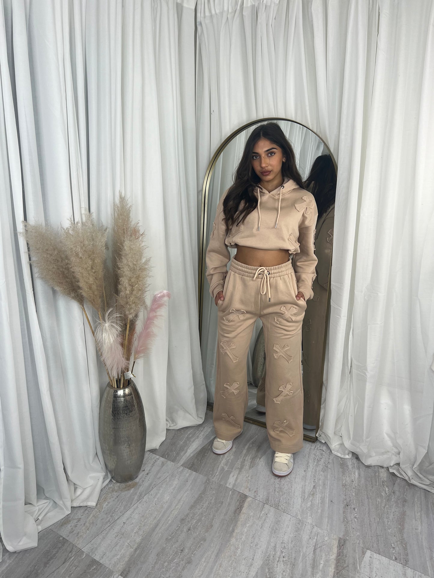 Oversized wide leg cross tracksuit