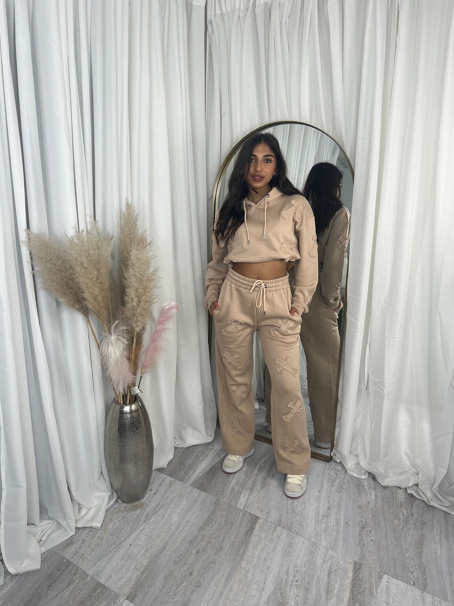 Oversized wide leg cross tracksuit