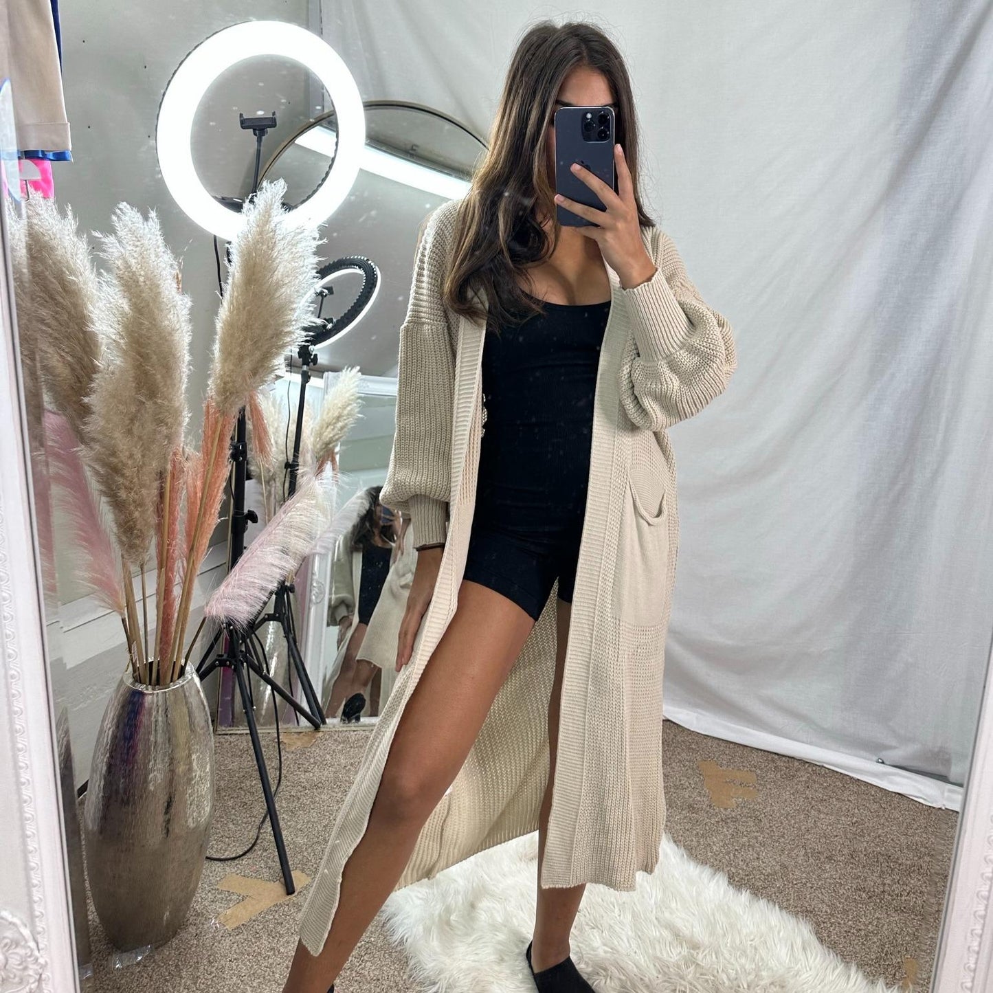 Thea long balloon sleeved cardigan