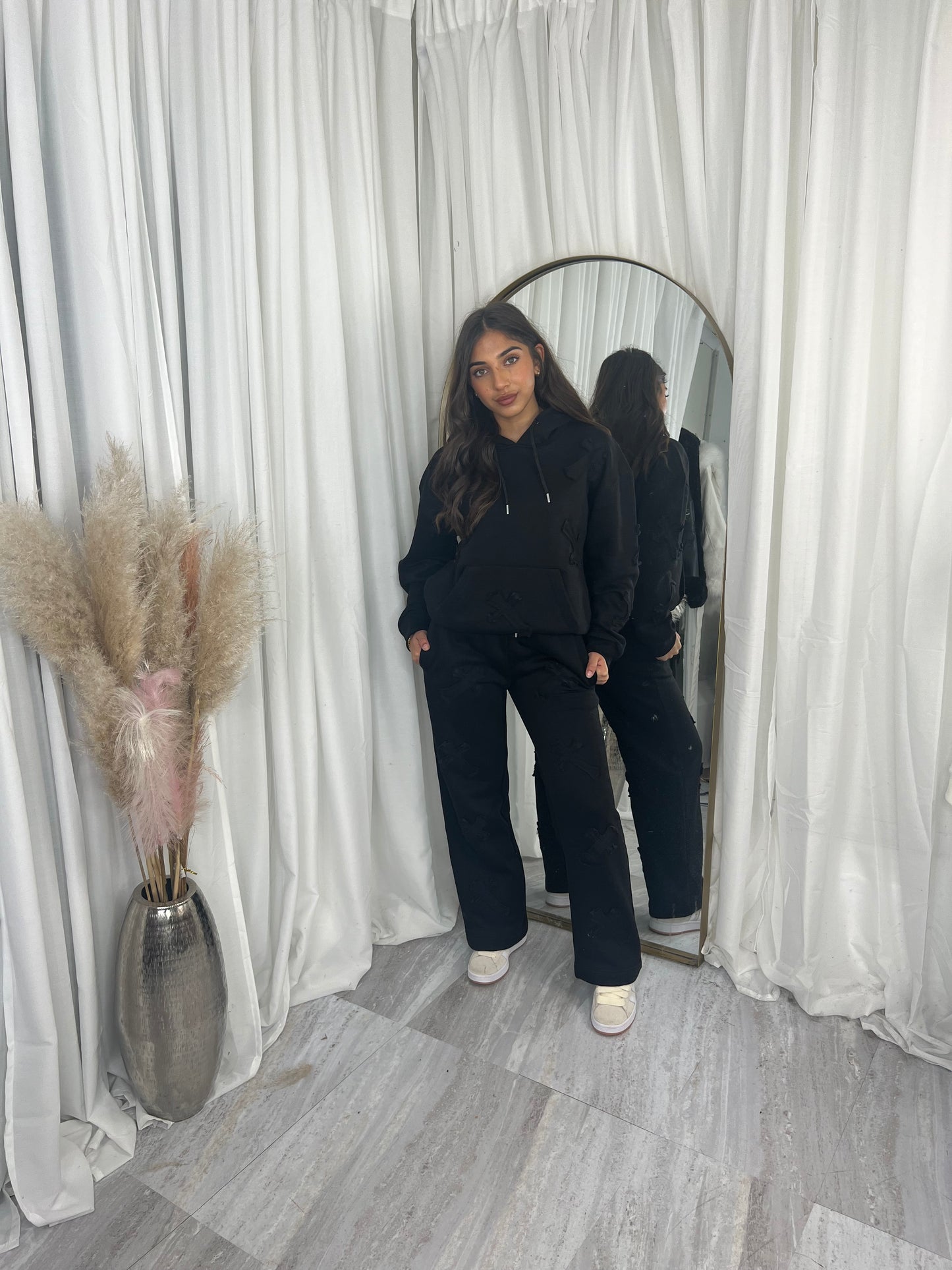 Oversized wide leg cross tracksuit