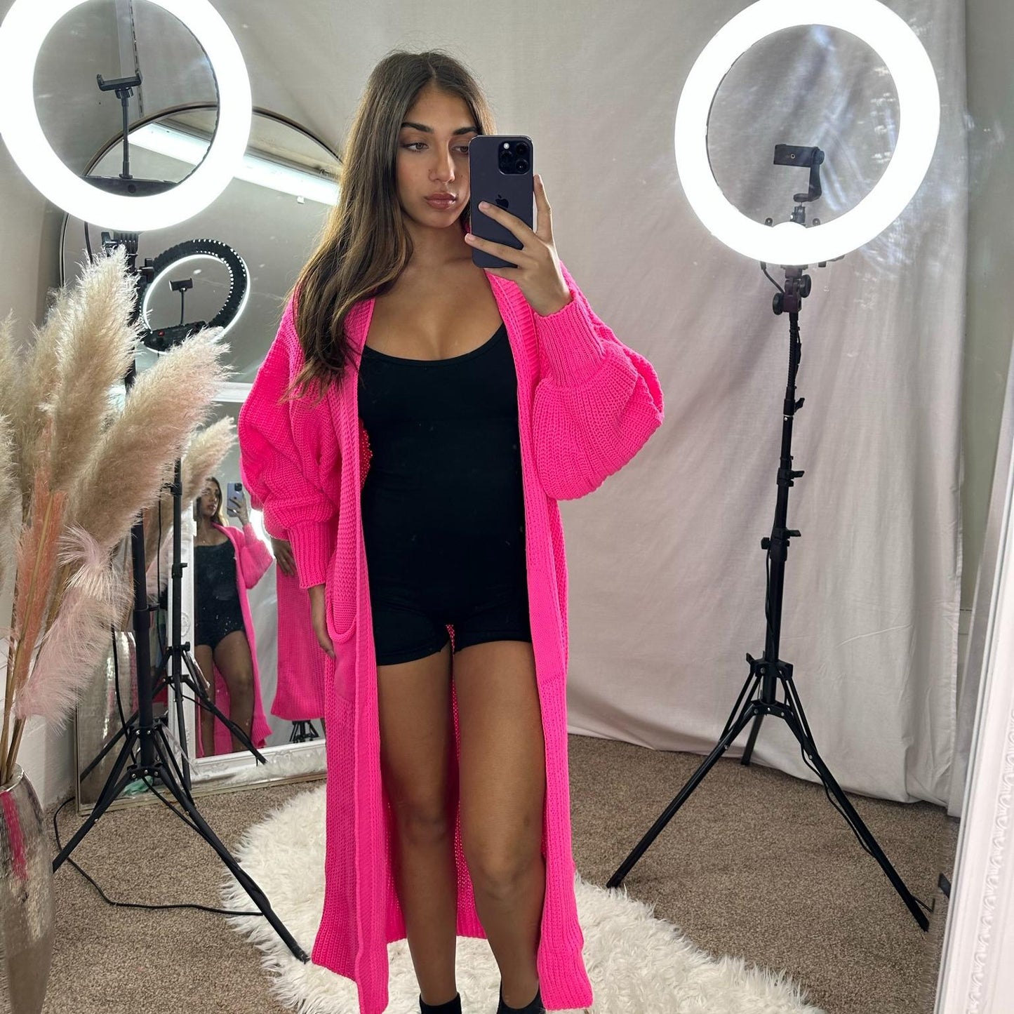 Thea long balloon sleeved cardigan