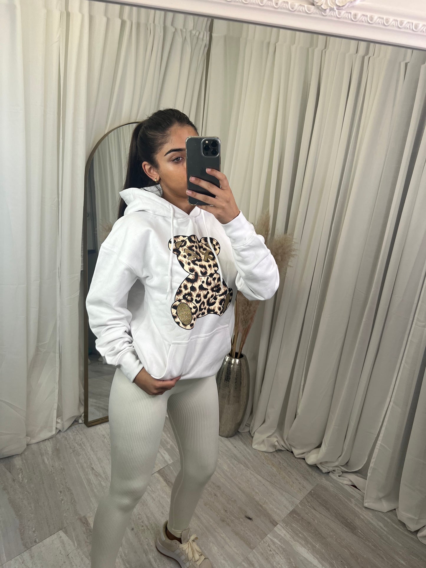 oversized leopard bear hoodie