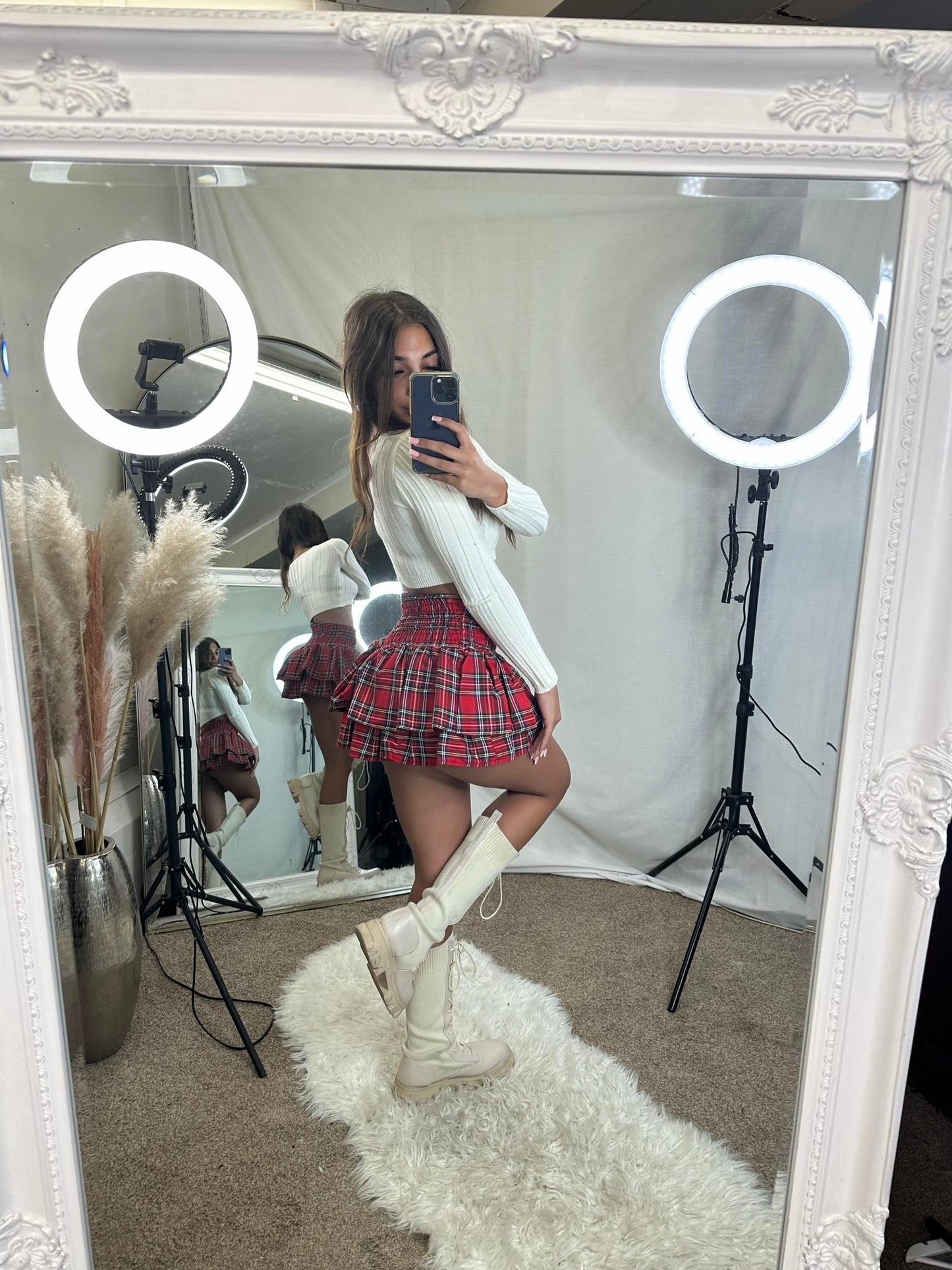 number 3 womans Frilled hem Ra Ra high waist skirts