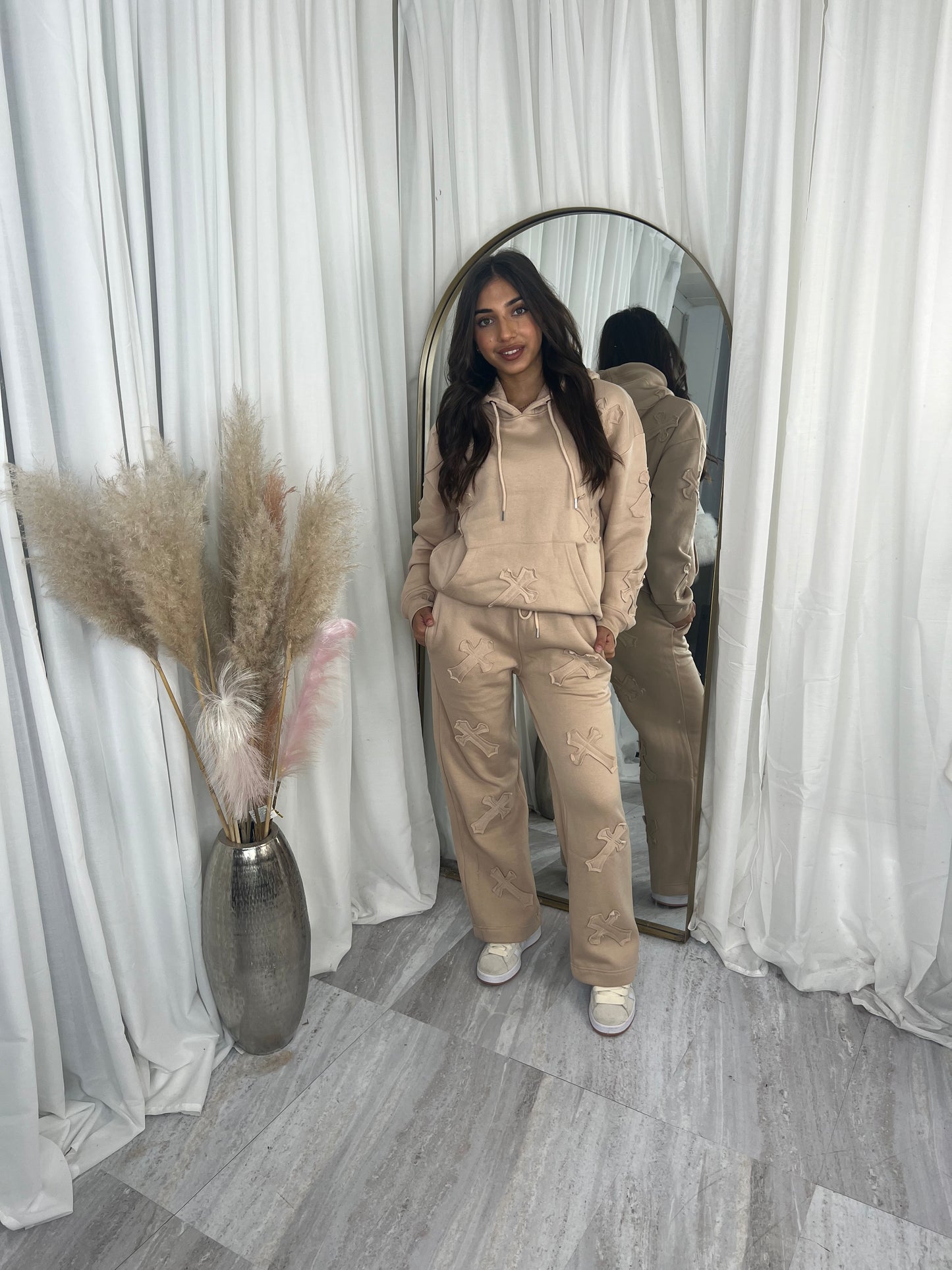 Oversized wide leg cross tracksuit