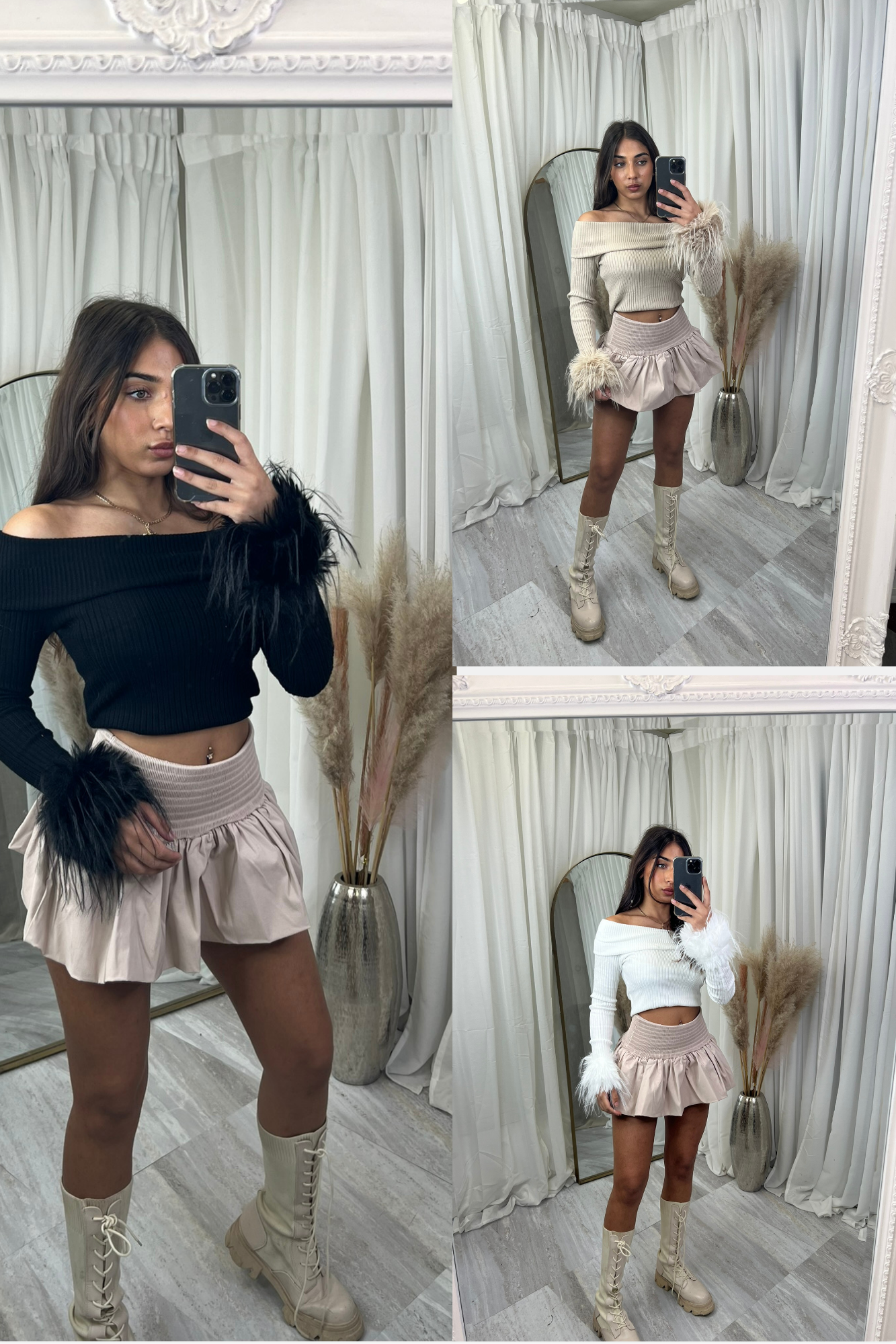 Cropped off the shoulder jumper