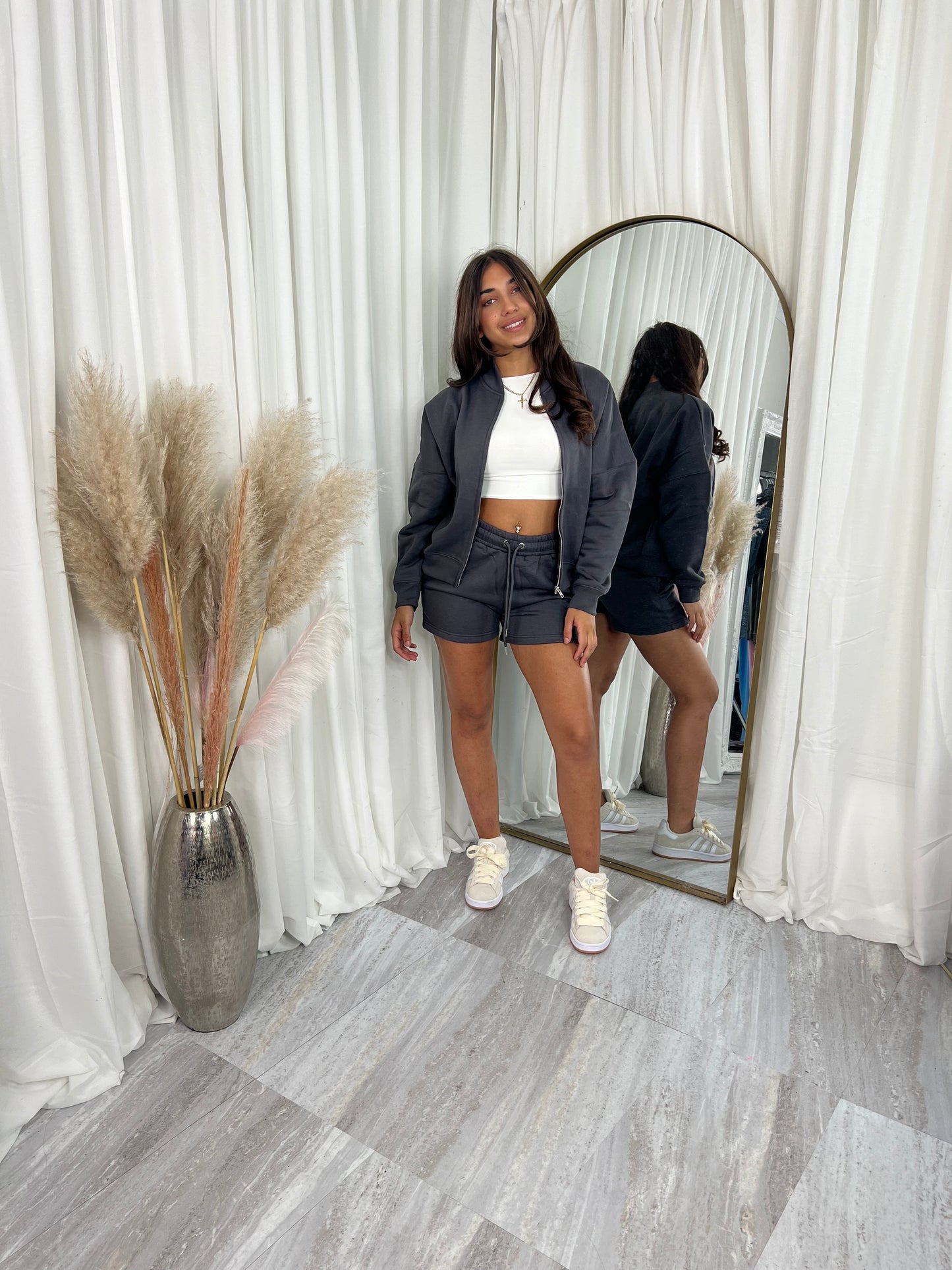 Bomber jacket and shorts set