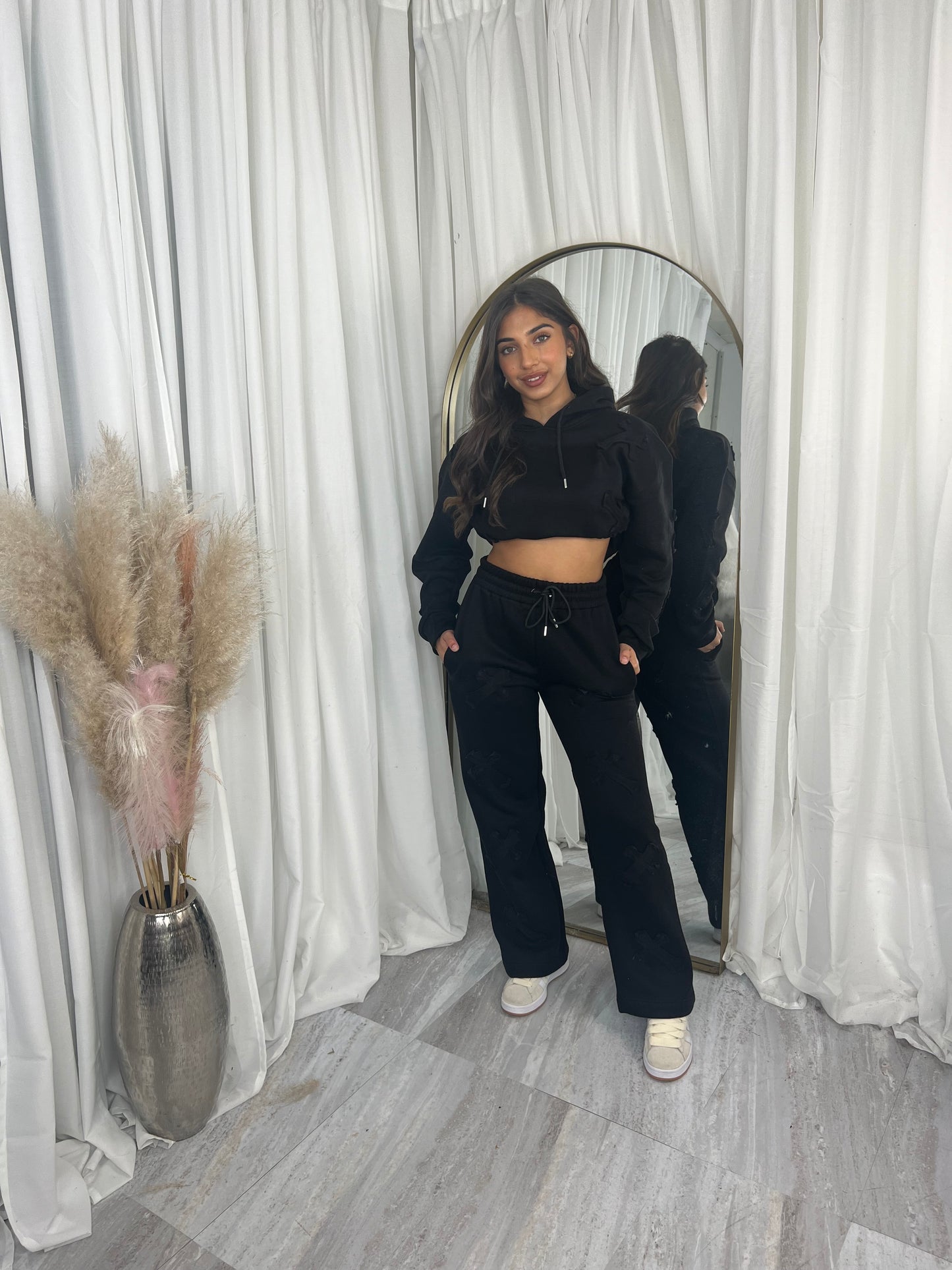Oversized wide leg cross tracksuit
