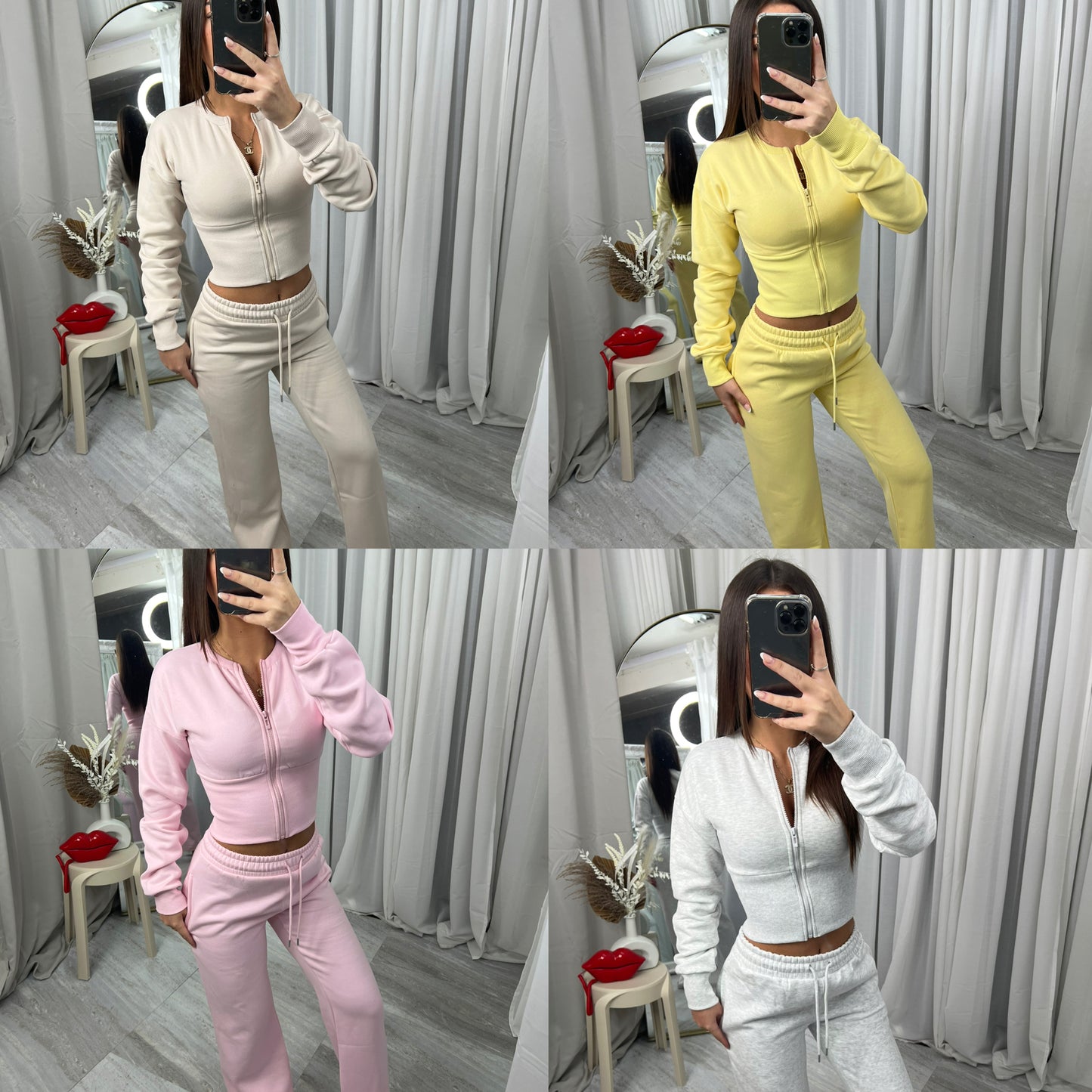 Wide leg zipped tracksuit