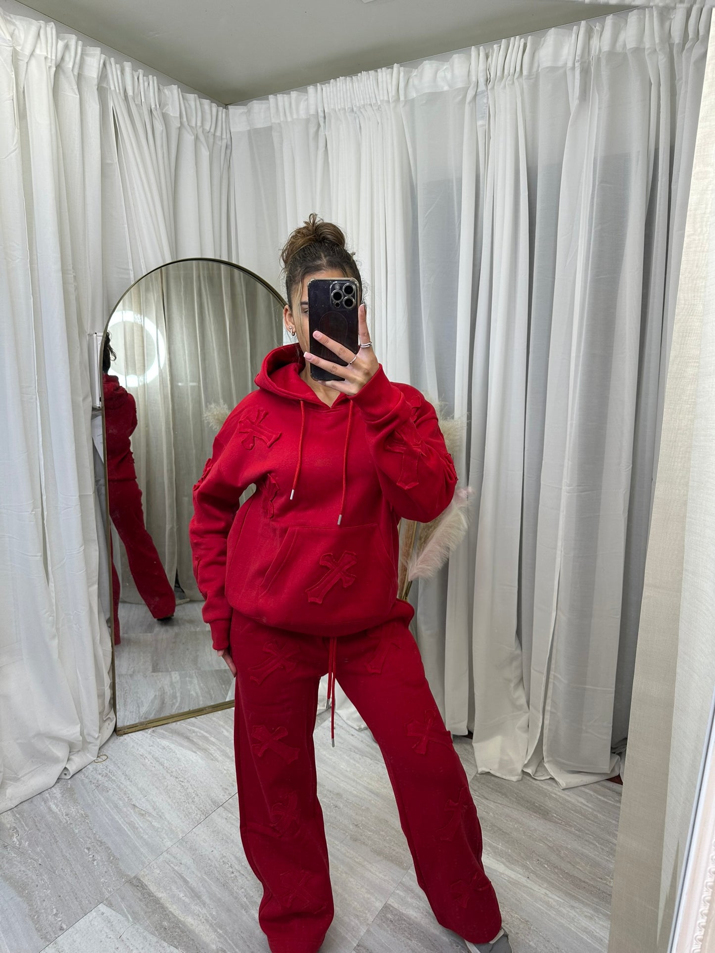 Oversized wide leg cross tracksuit
