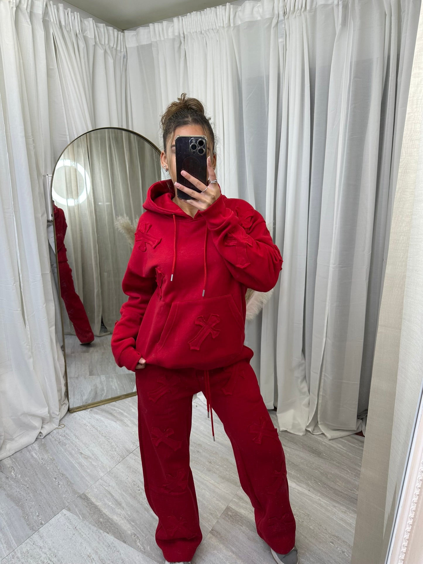 Oversized wide leg cross tracksuit