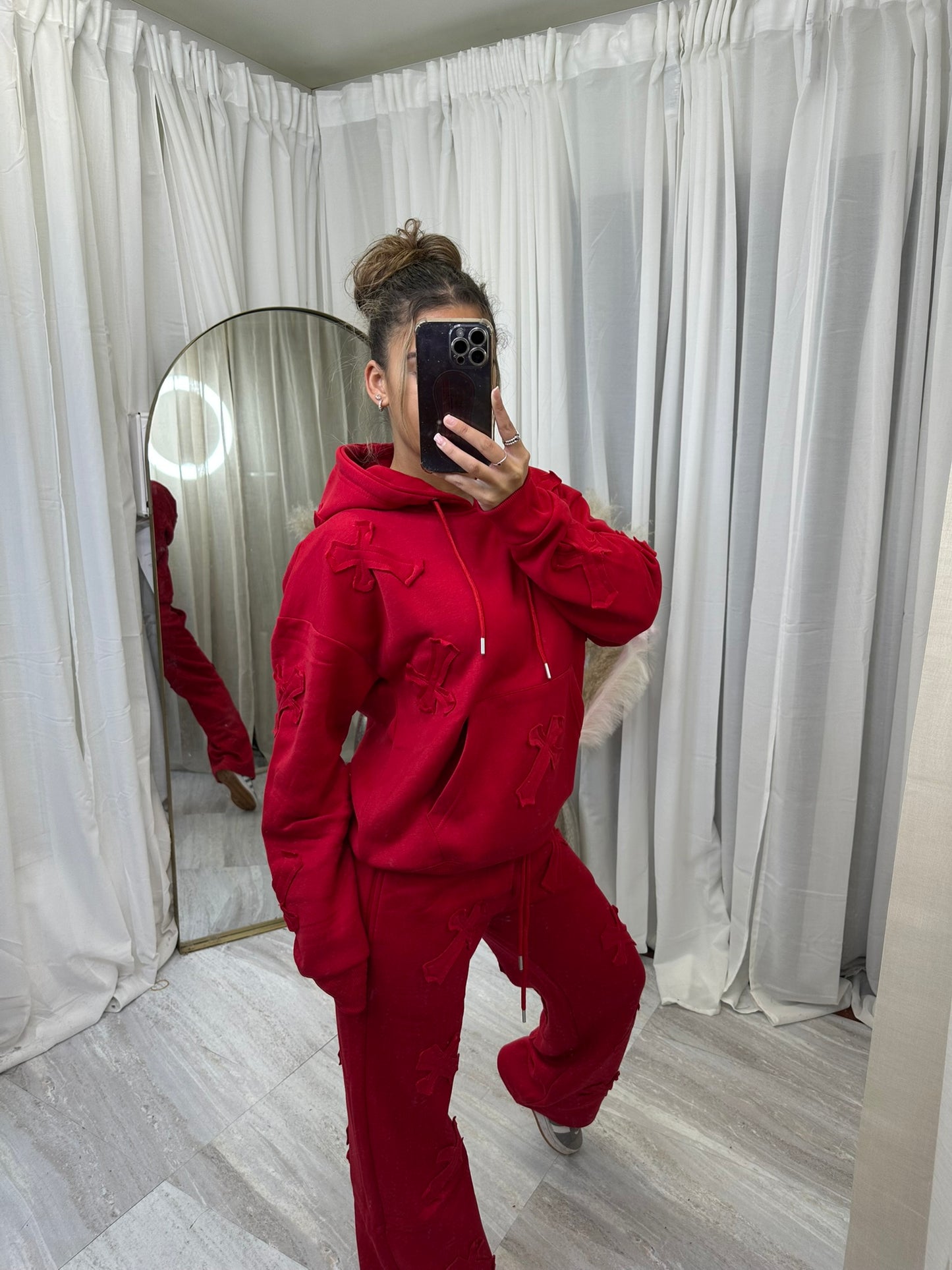 Oversized wide leg cross tracksuit