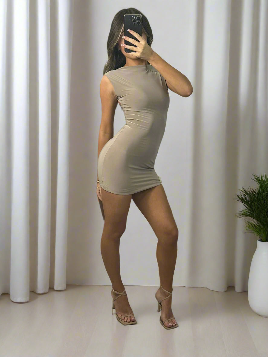 Sleeveless backless mini party dress