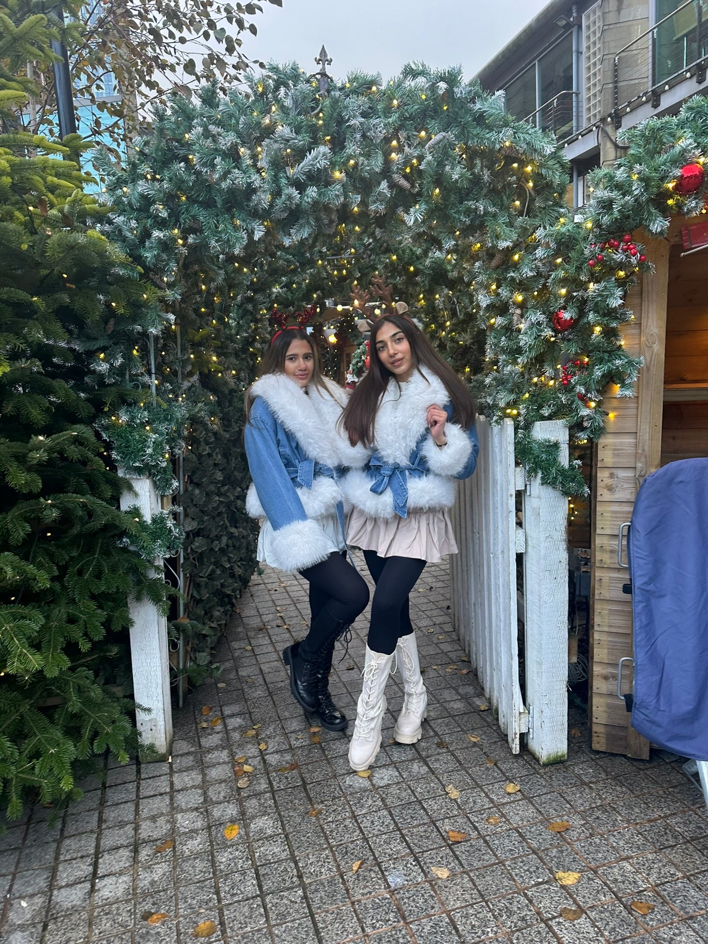 Belted faux fur lined denim jacket your winter wonderland coat jacket