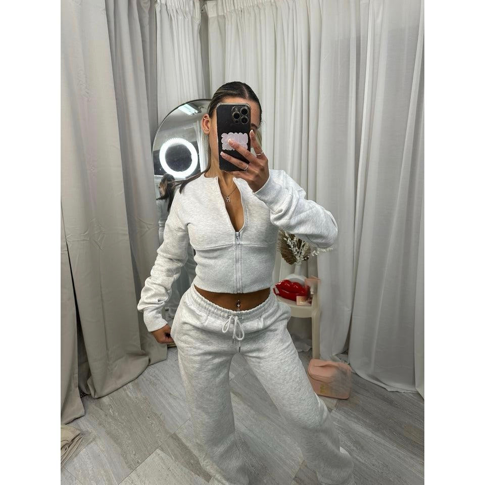 Wide leg zipped tracksuit