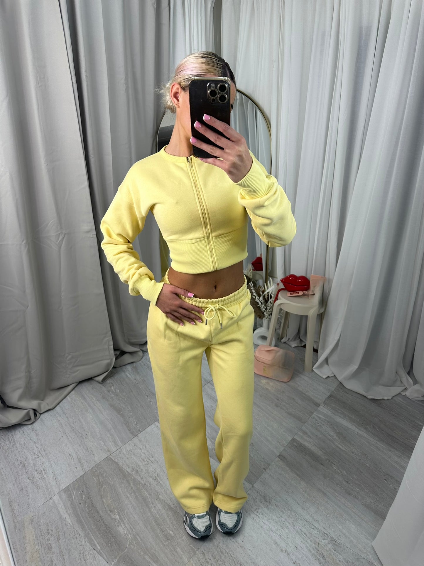 Wide leg zipped tracksuit