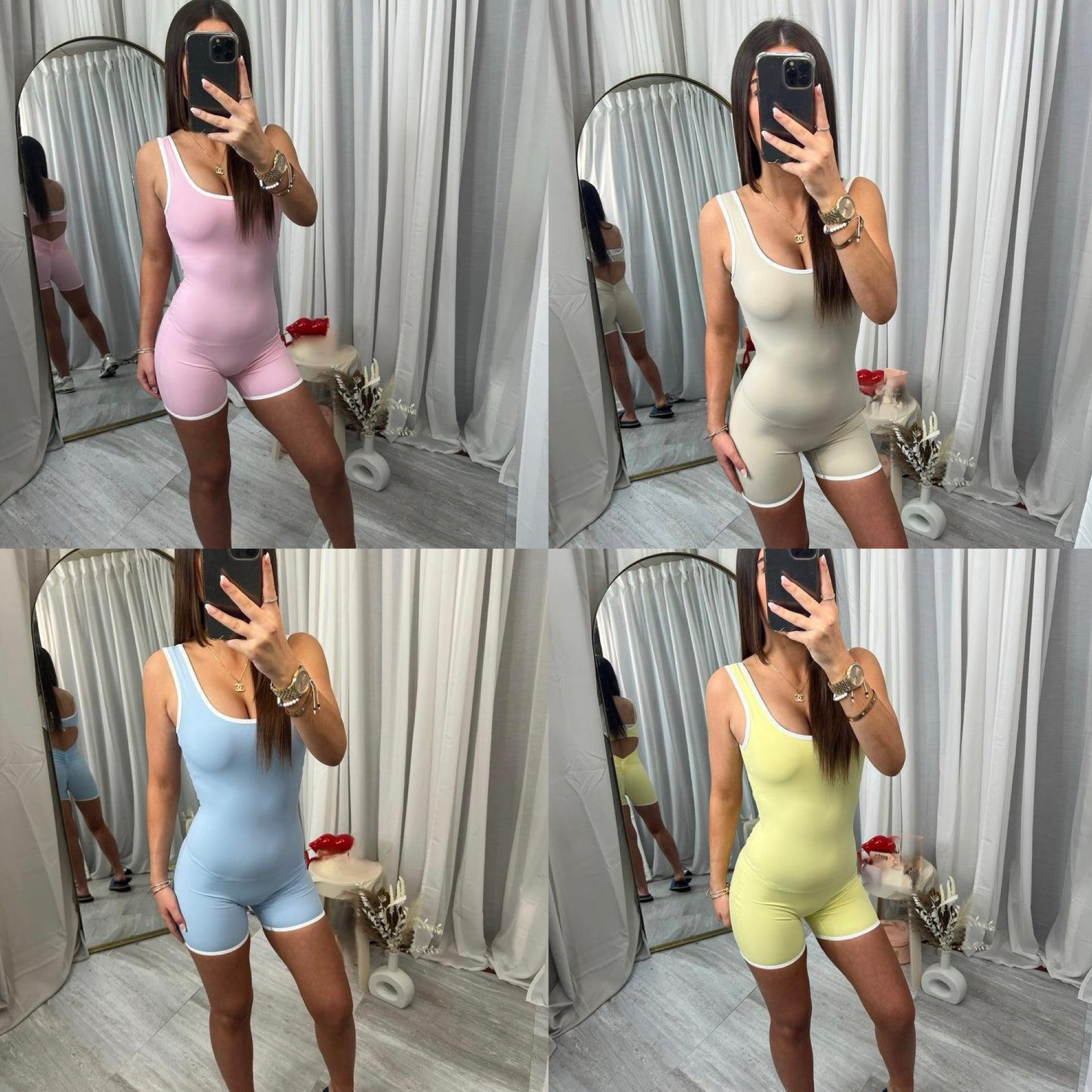 Contrast open back scrunch bum unitard