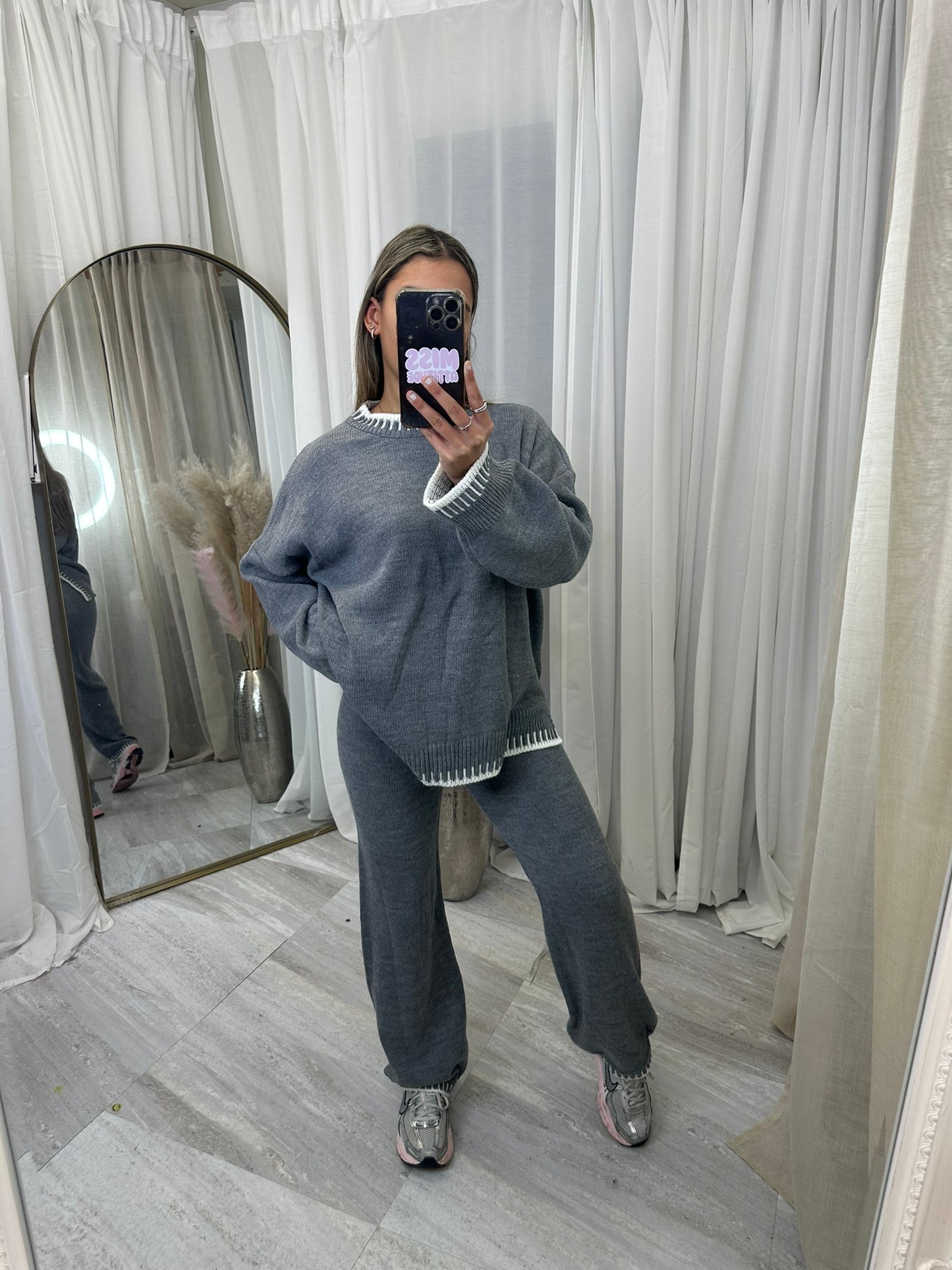 Knitted 2 piece lounge wear set
