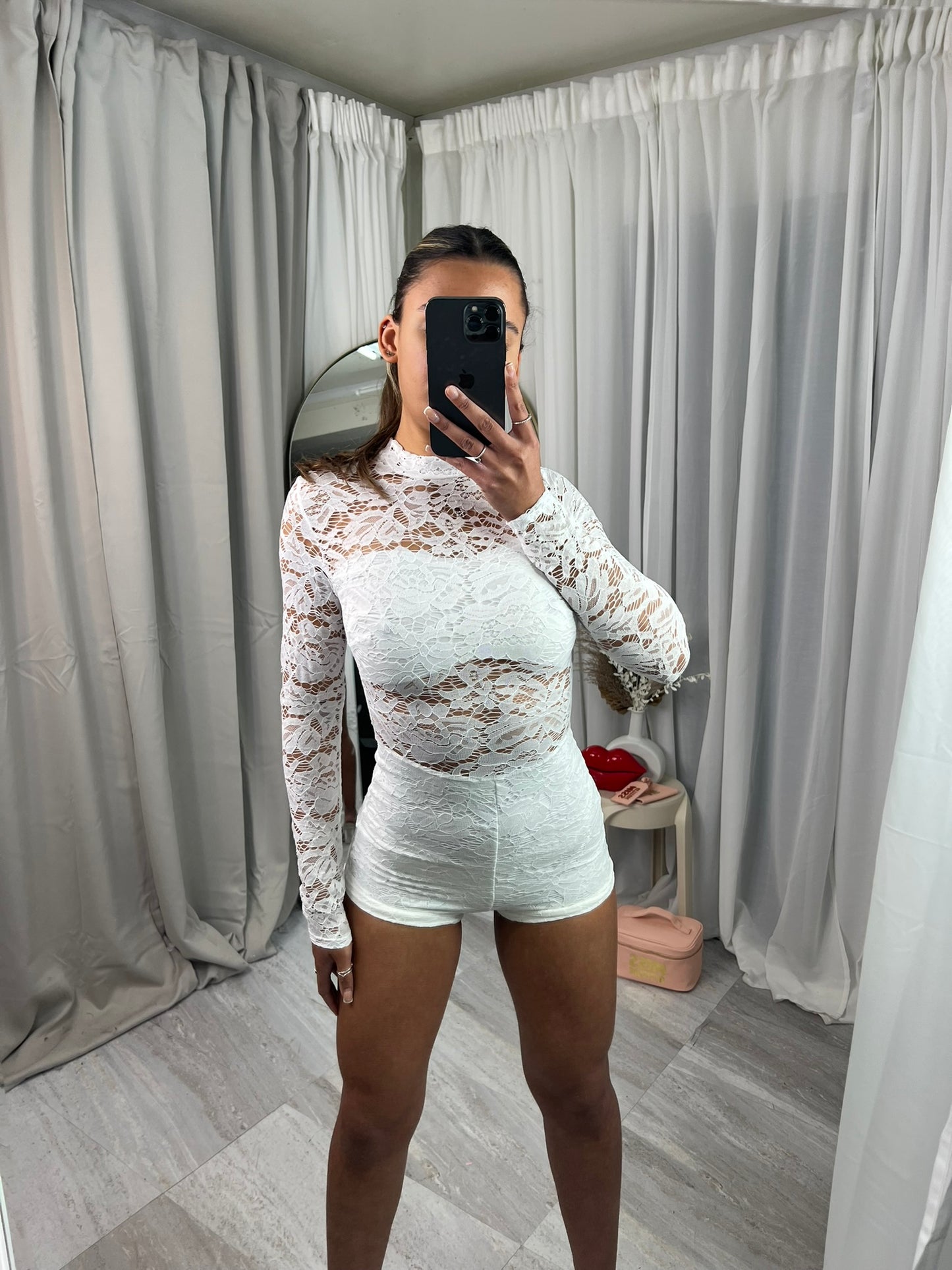 Lace long sleeved jumpsuit