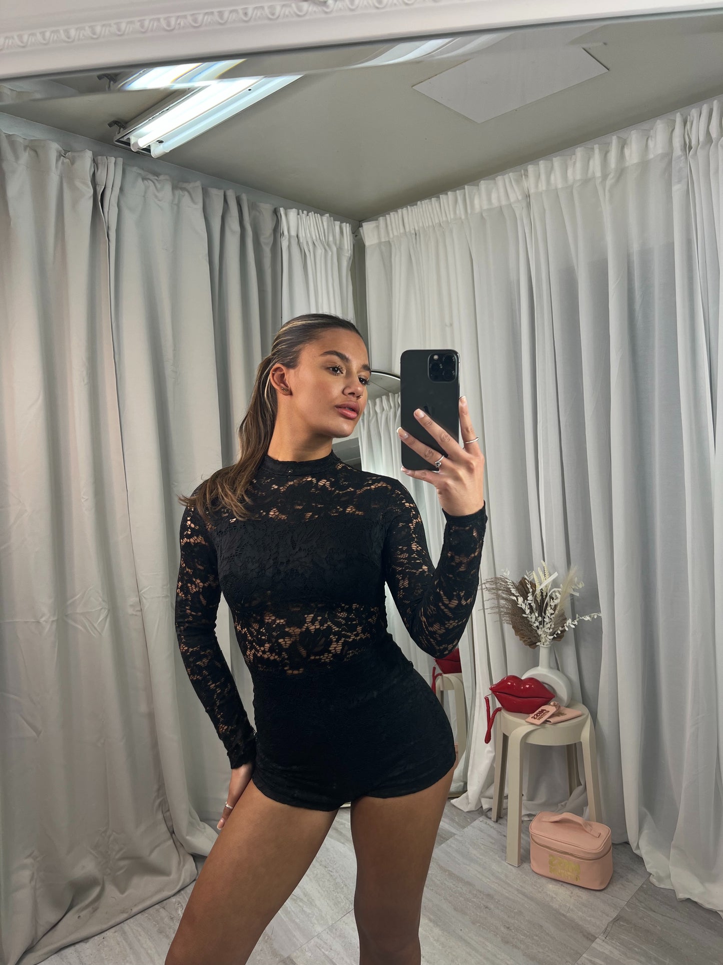 Lace long sleeved jumpsuit