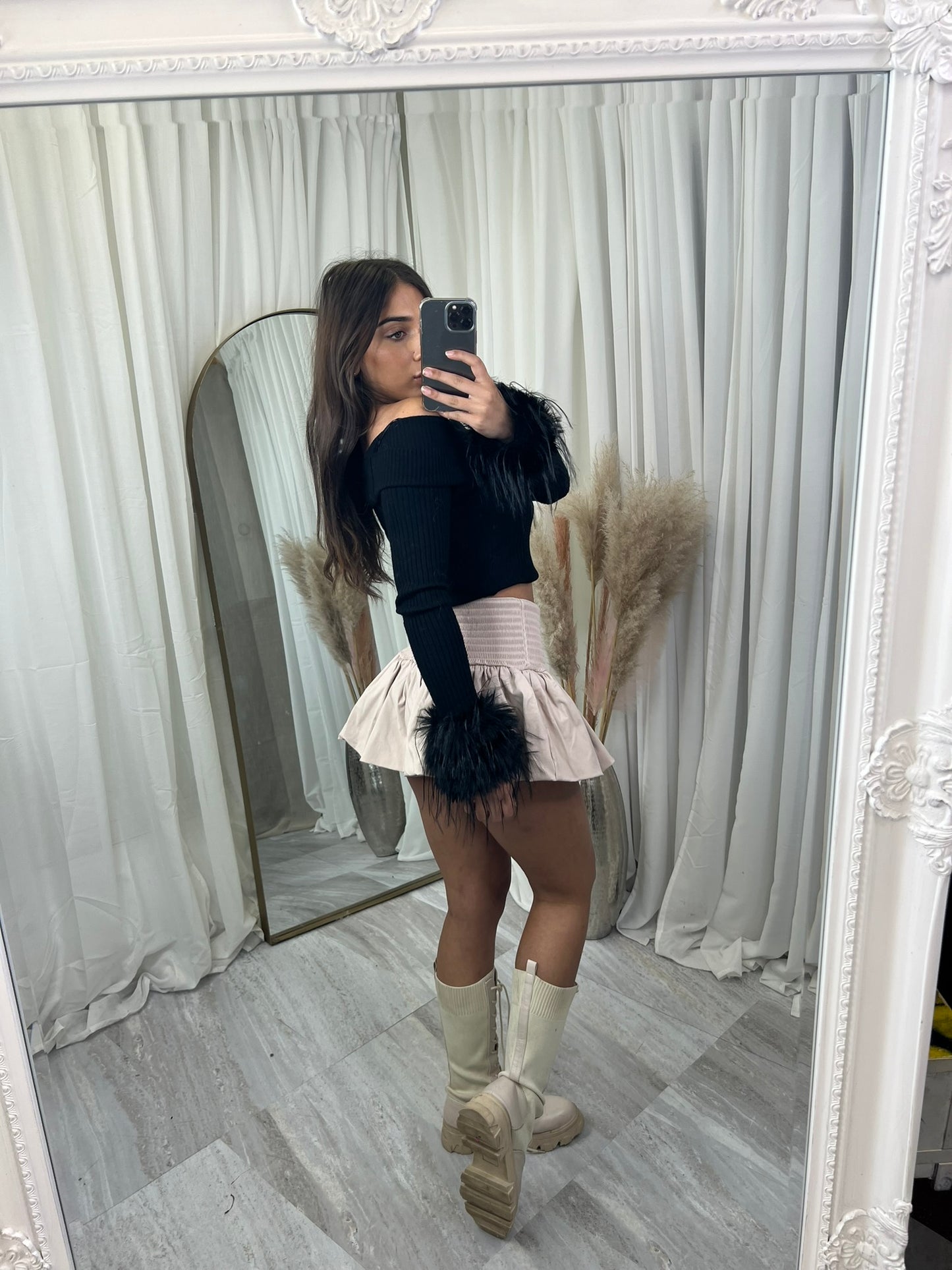 Cropped off the shoulder jumper