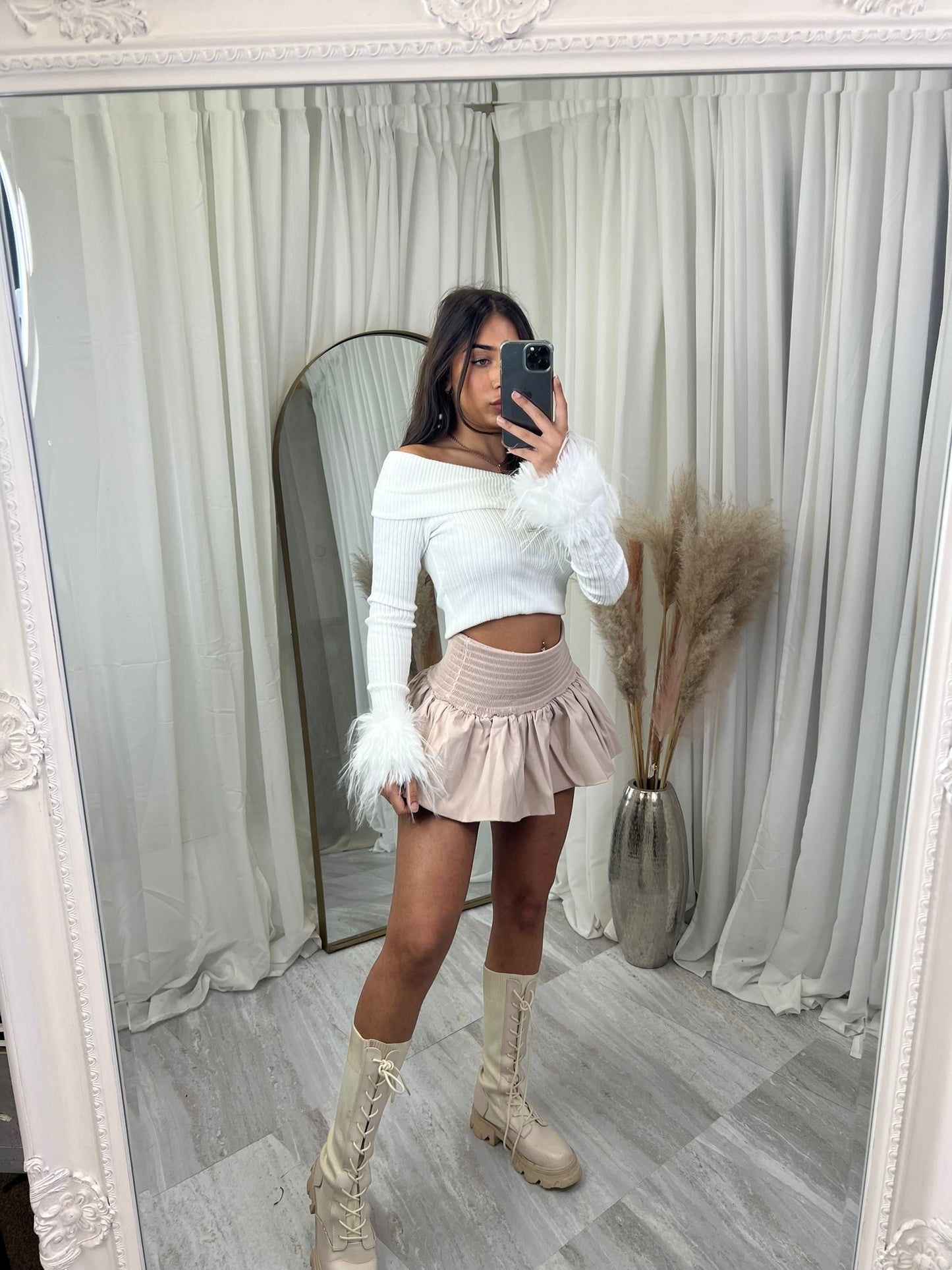 Cropped off the shoulder jumper