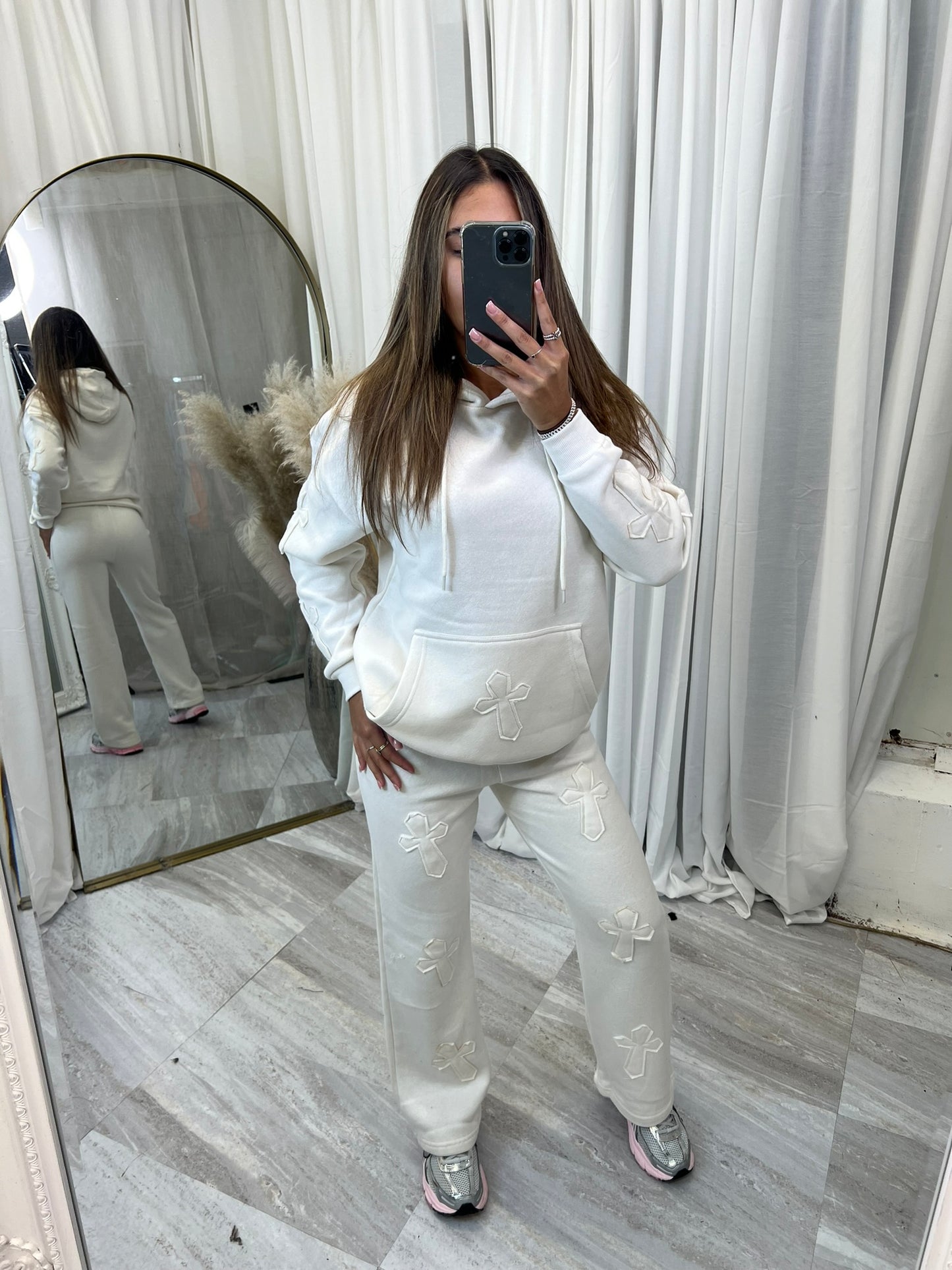 Oversized wide leg cross tracksuit
