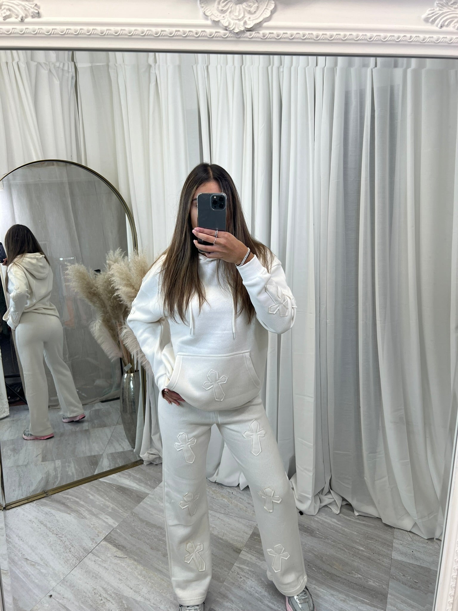 Oversized wide leg cross tracksuit