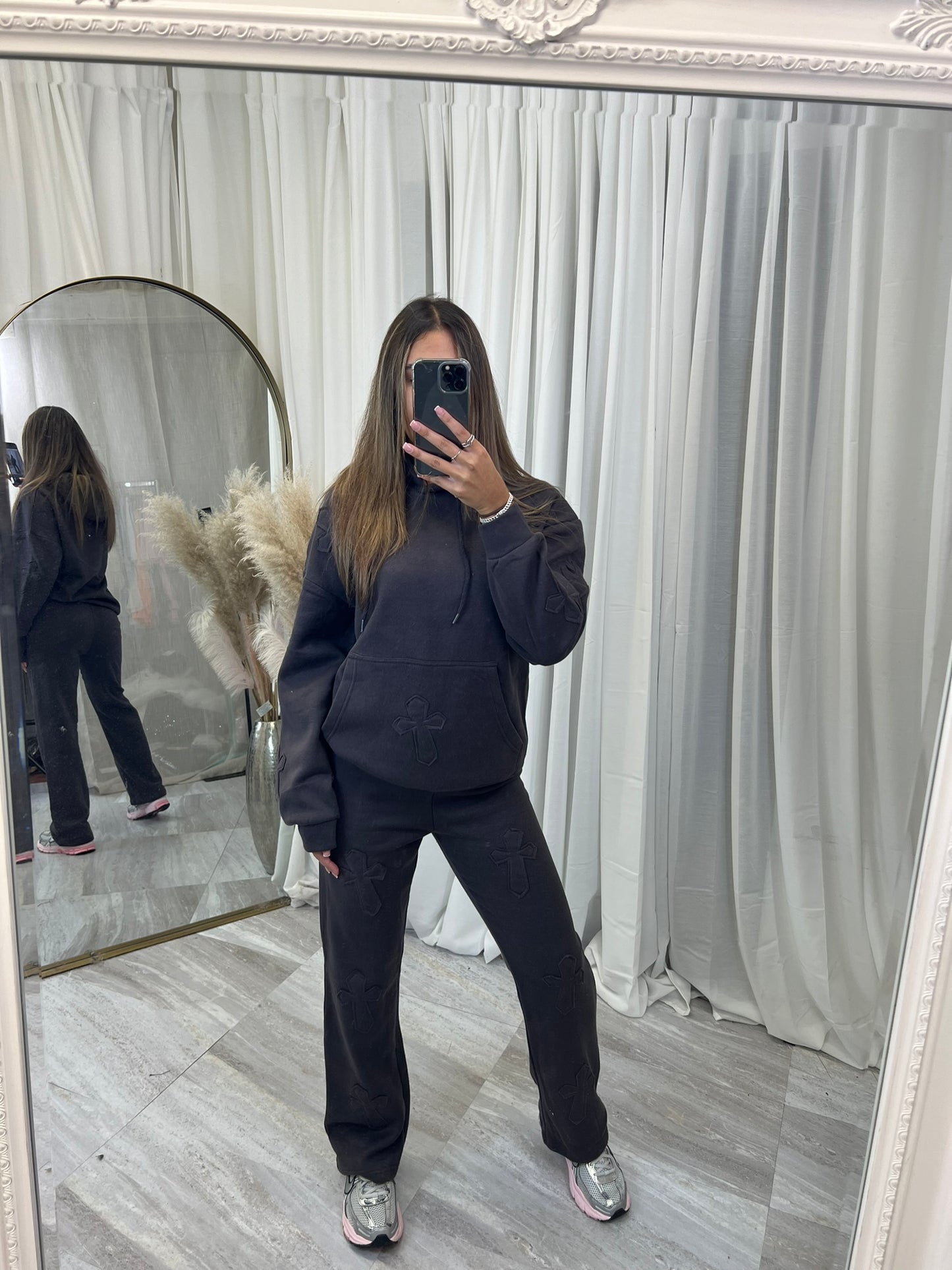 Oversized wide leg cross tracksuit