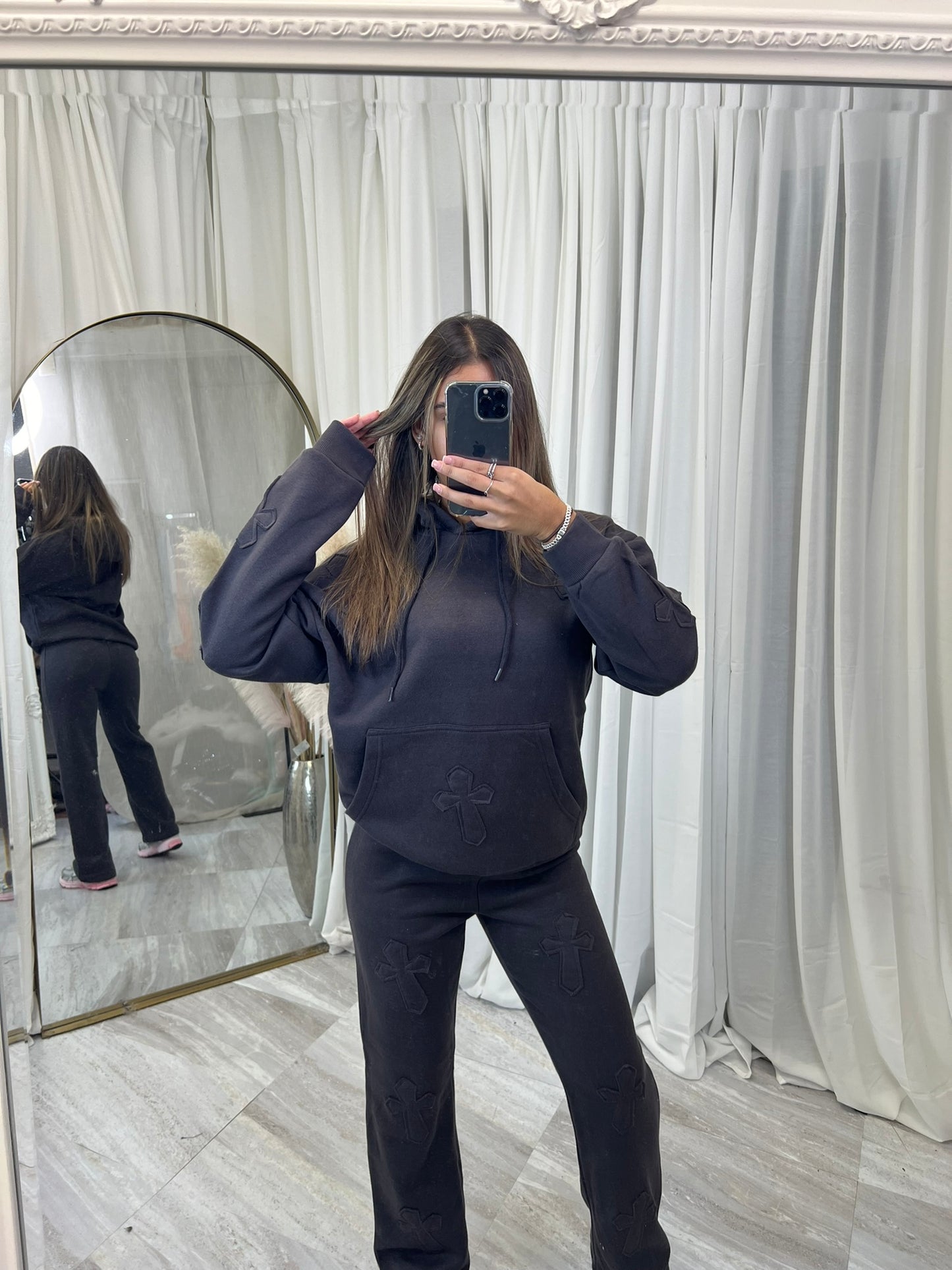 Oversized wide leg cross tracksuit