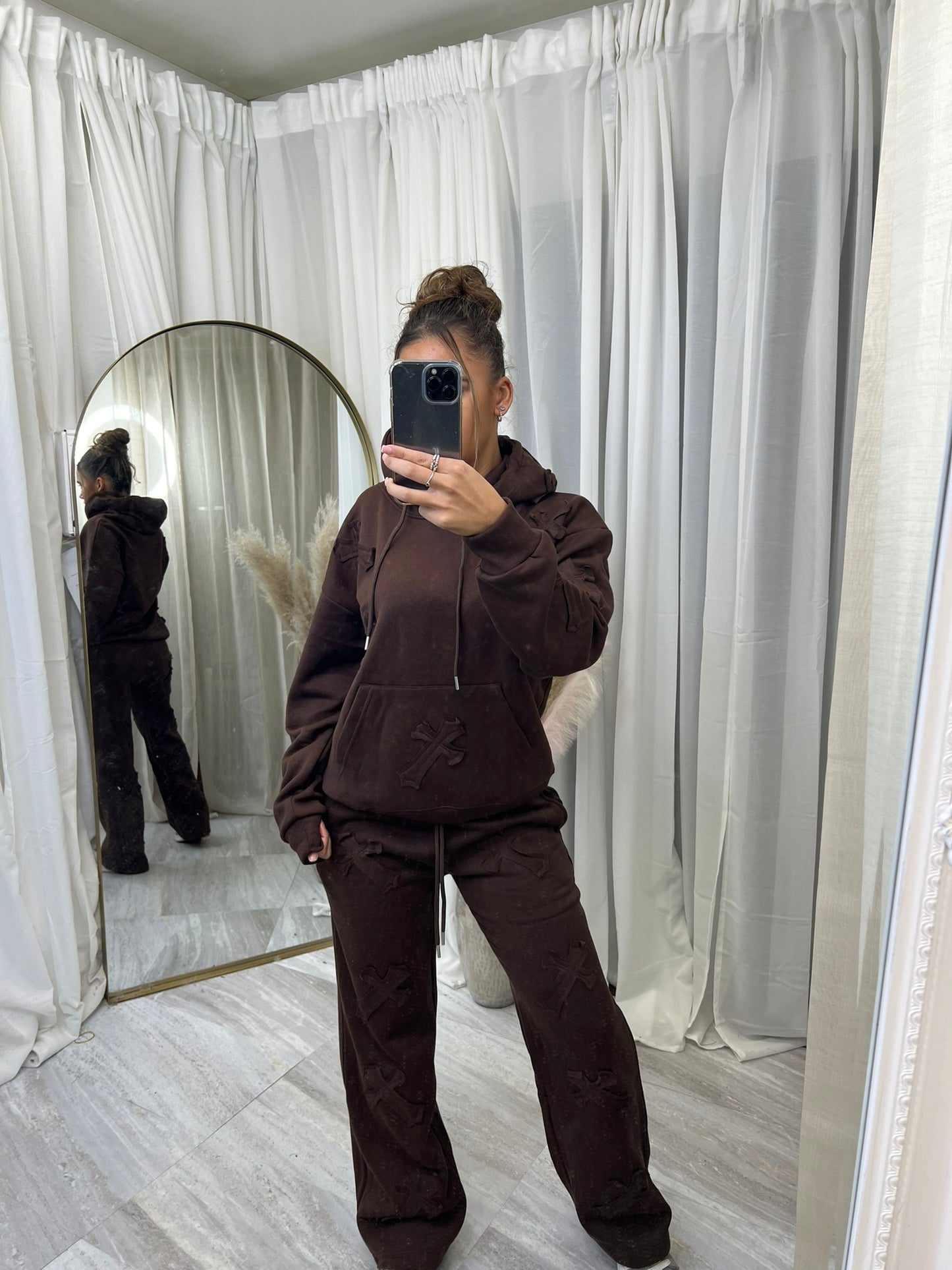 Oversized wide leg cross tracksuit