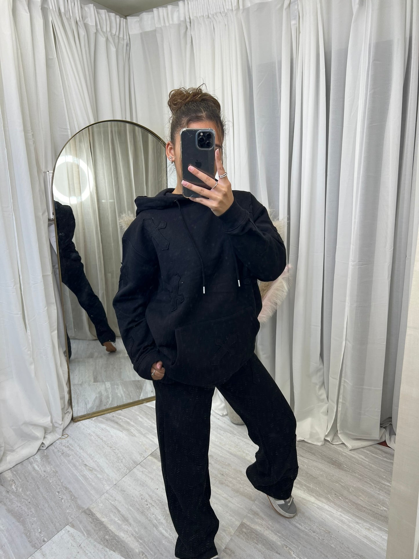 Oversized wide leg cross tracksuit