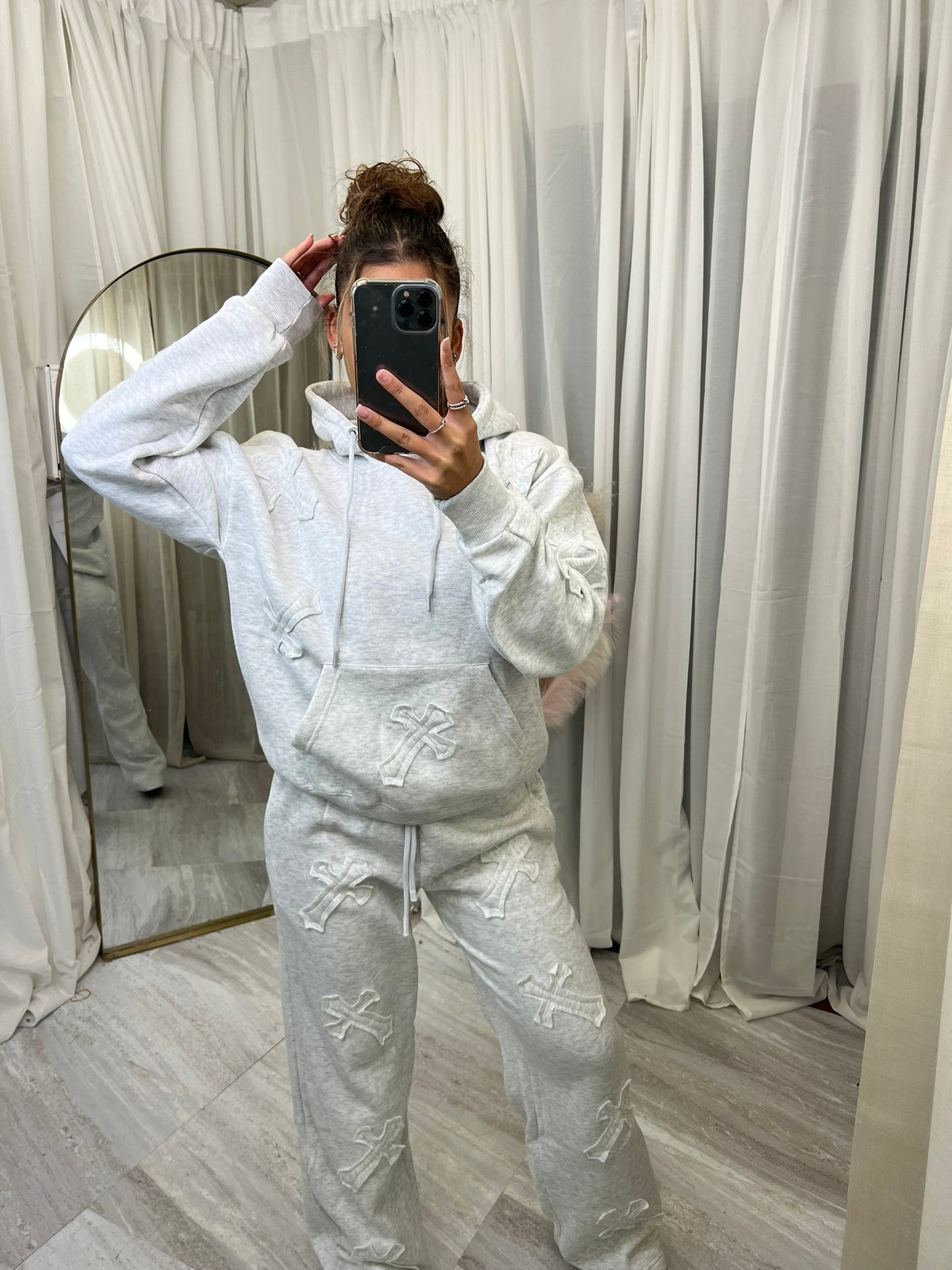 Oversized wide leg cross tracksuit