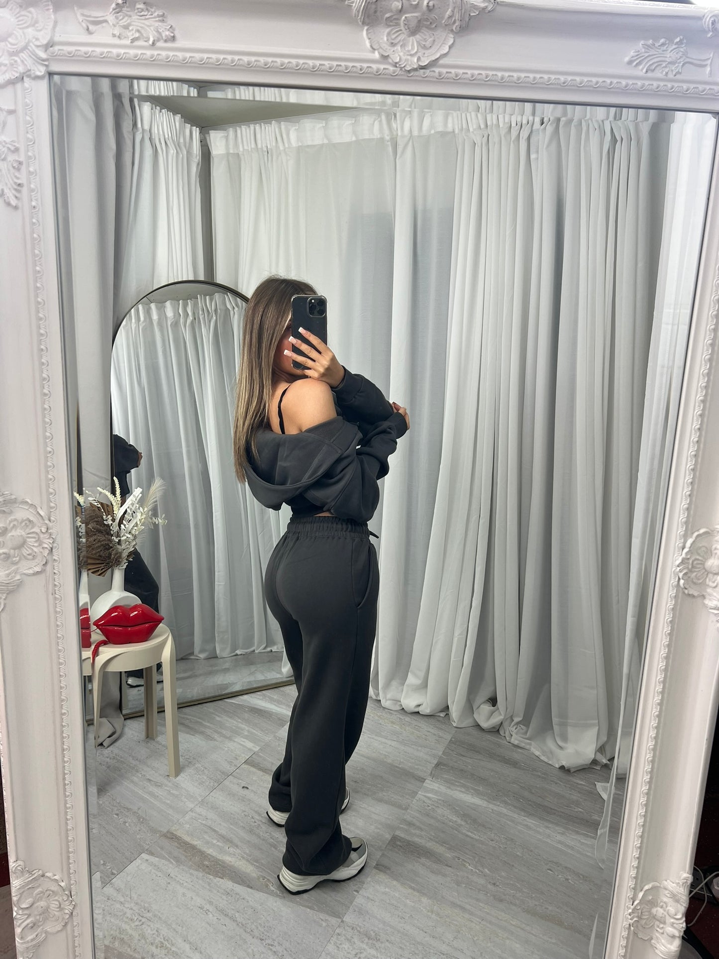 Wide leg hooded compression tracksuit