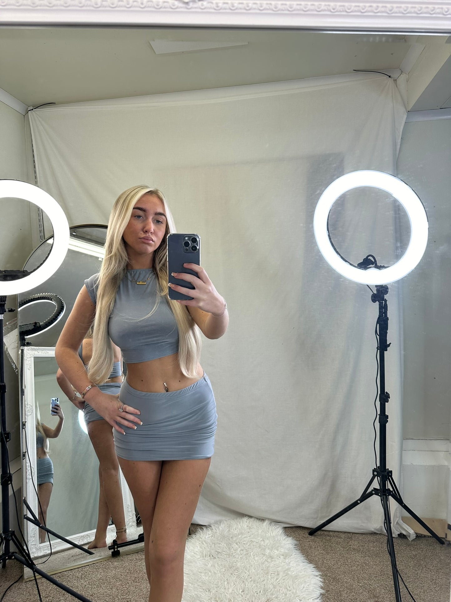 Backless mini skirt and top set