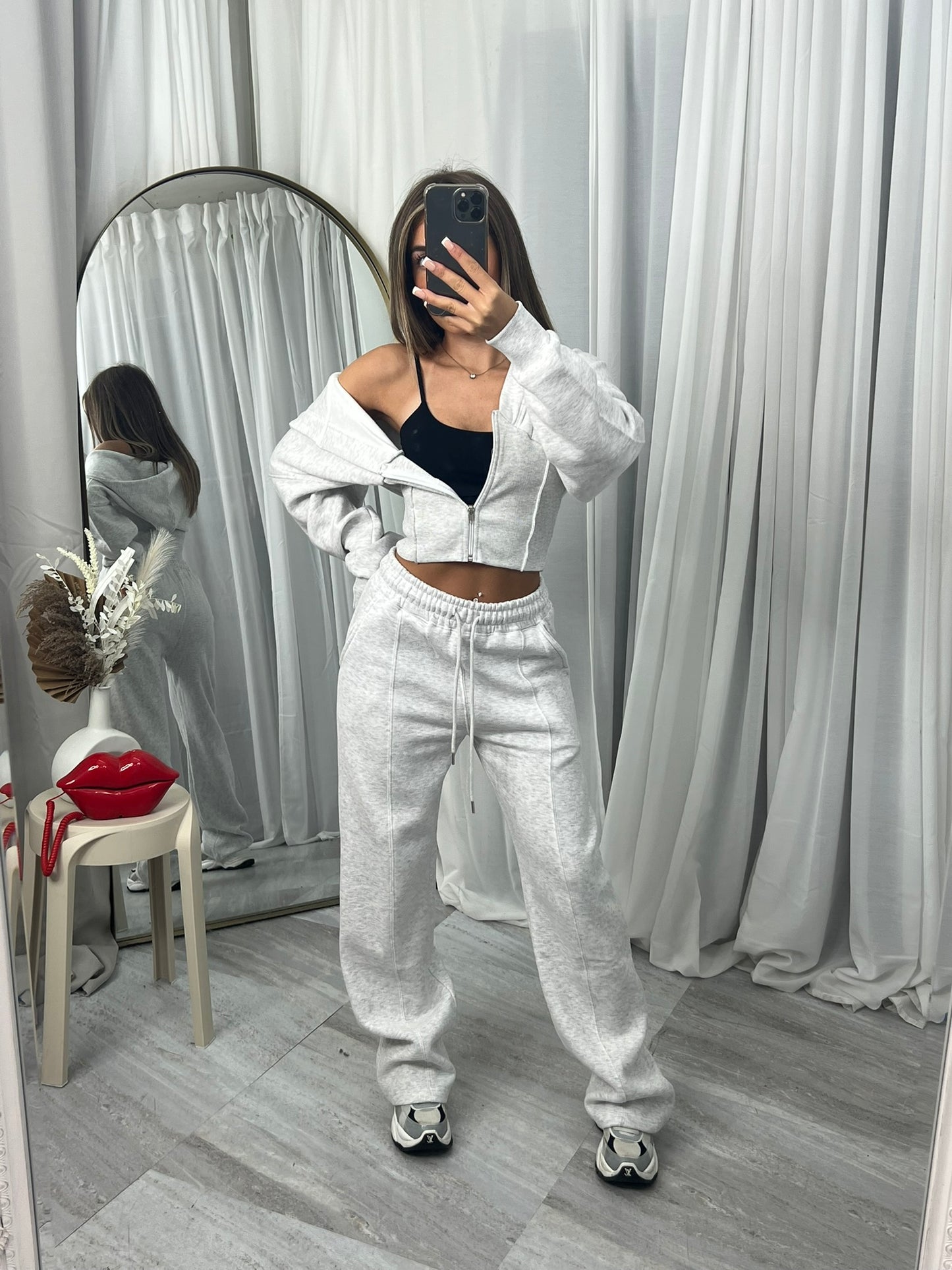 Wide leg hooded compression tracksuit