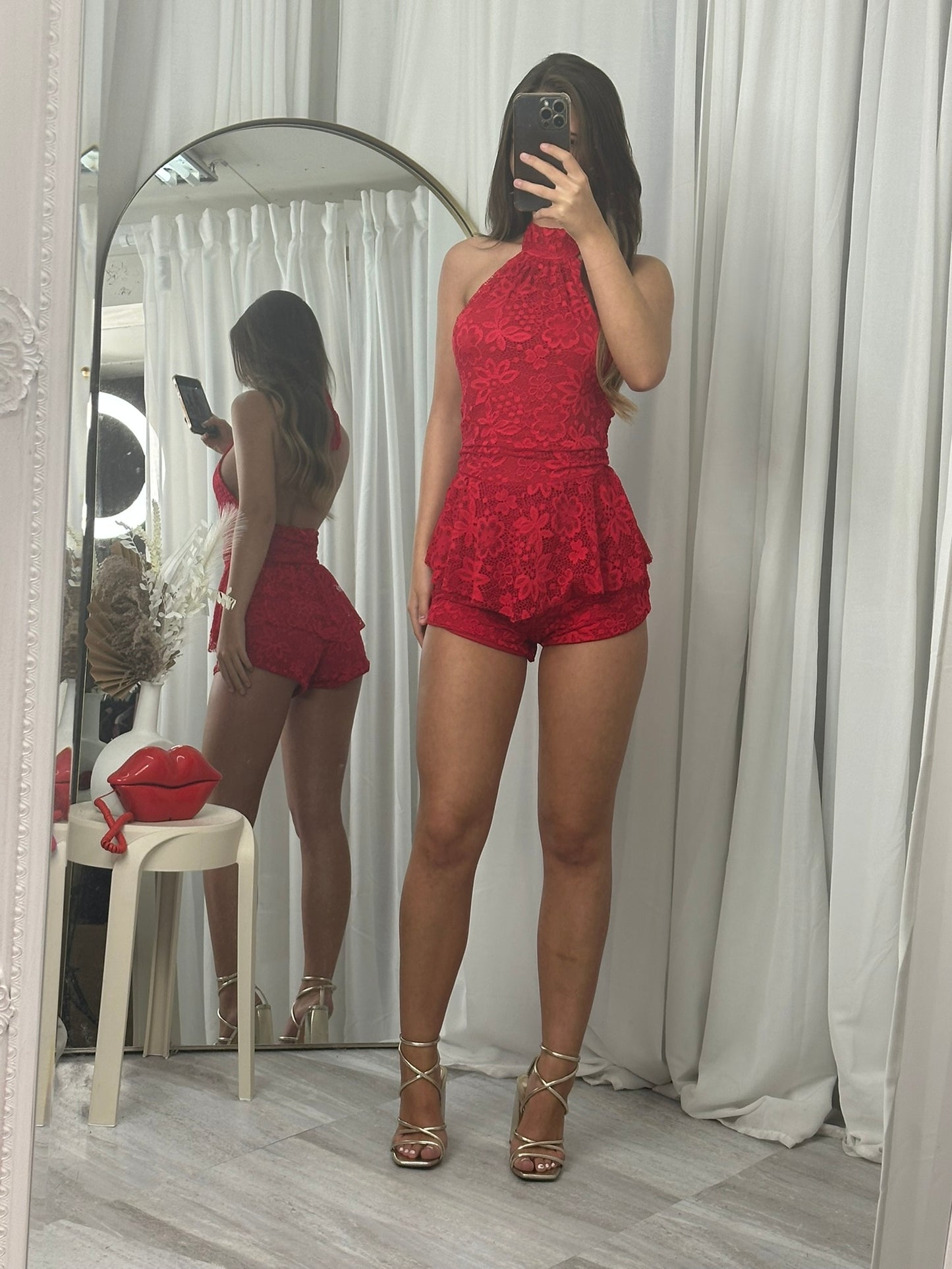 Billy lace sleeveless playsuit