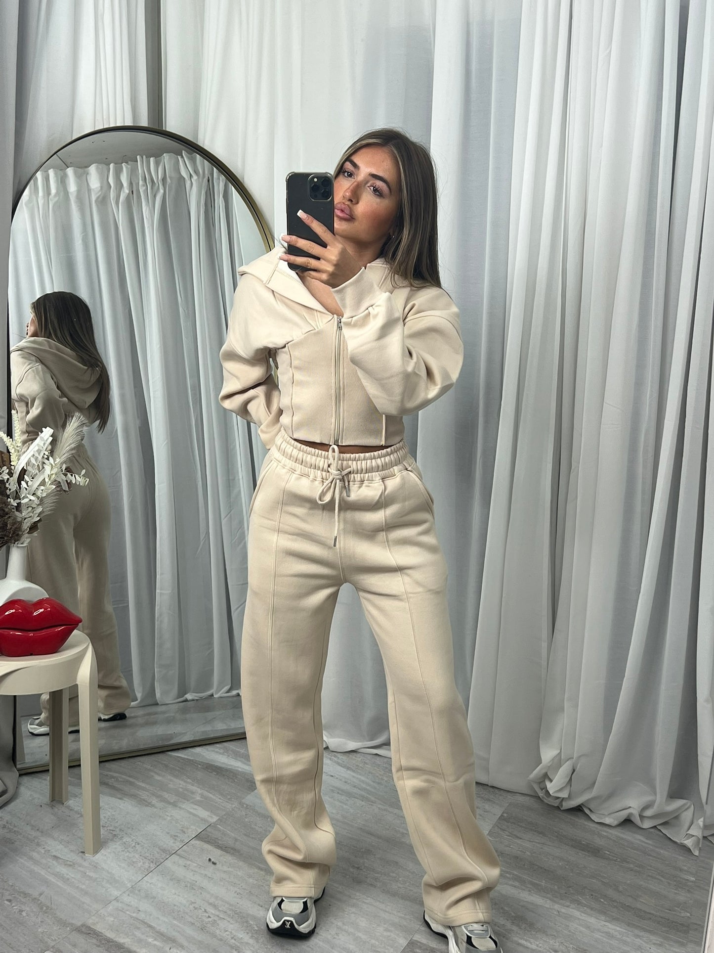 Wide leg hooded compression tracksuit