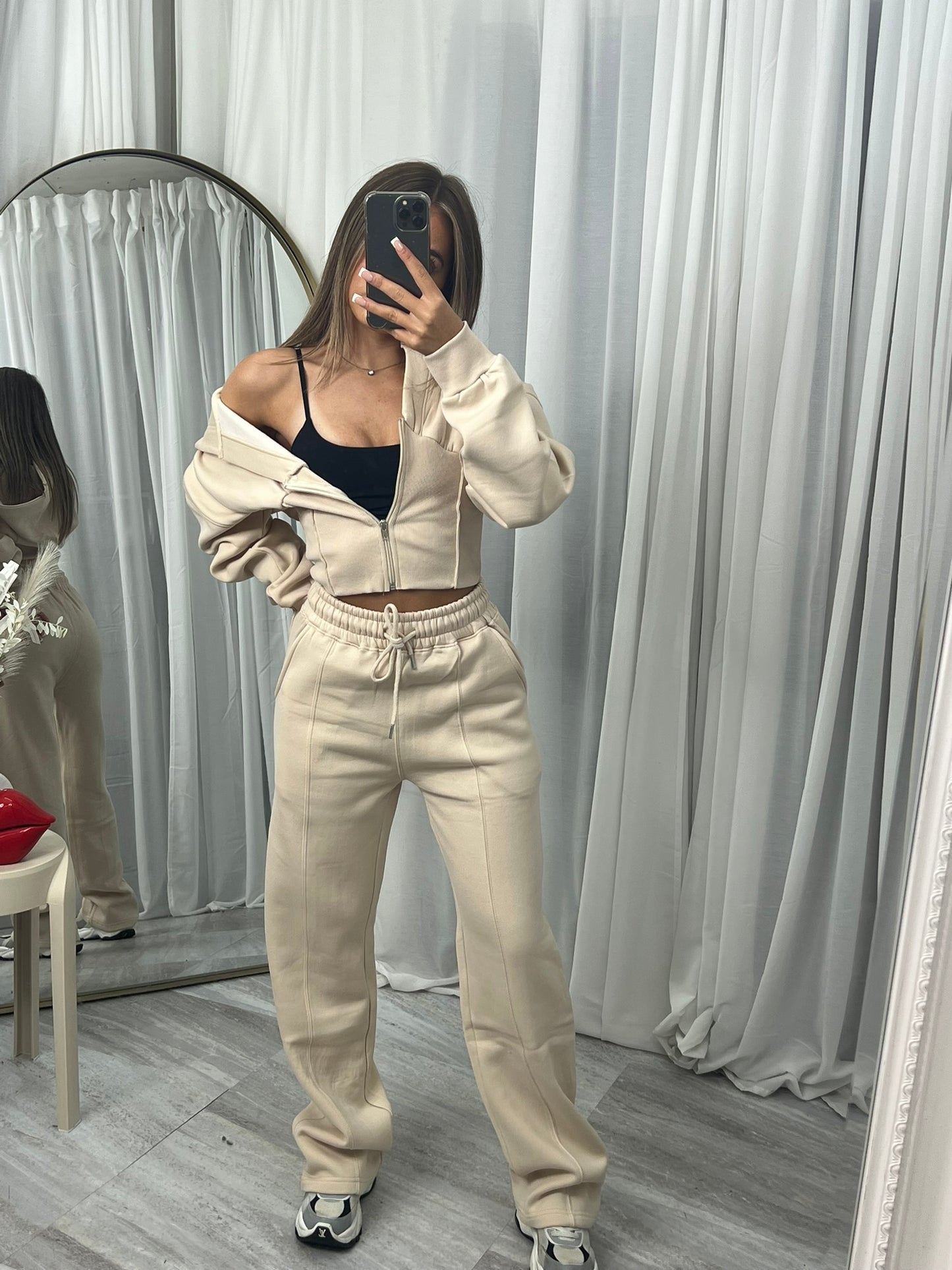 Wide leg hooded compression tracksuit