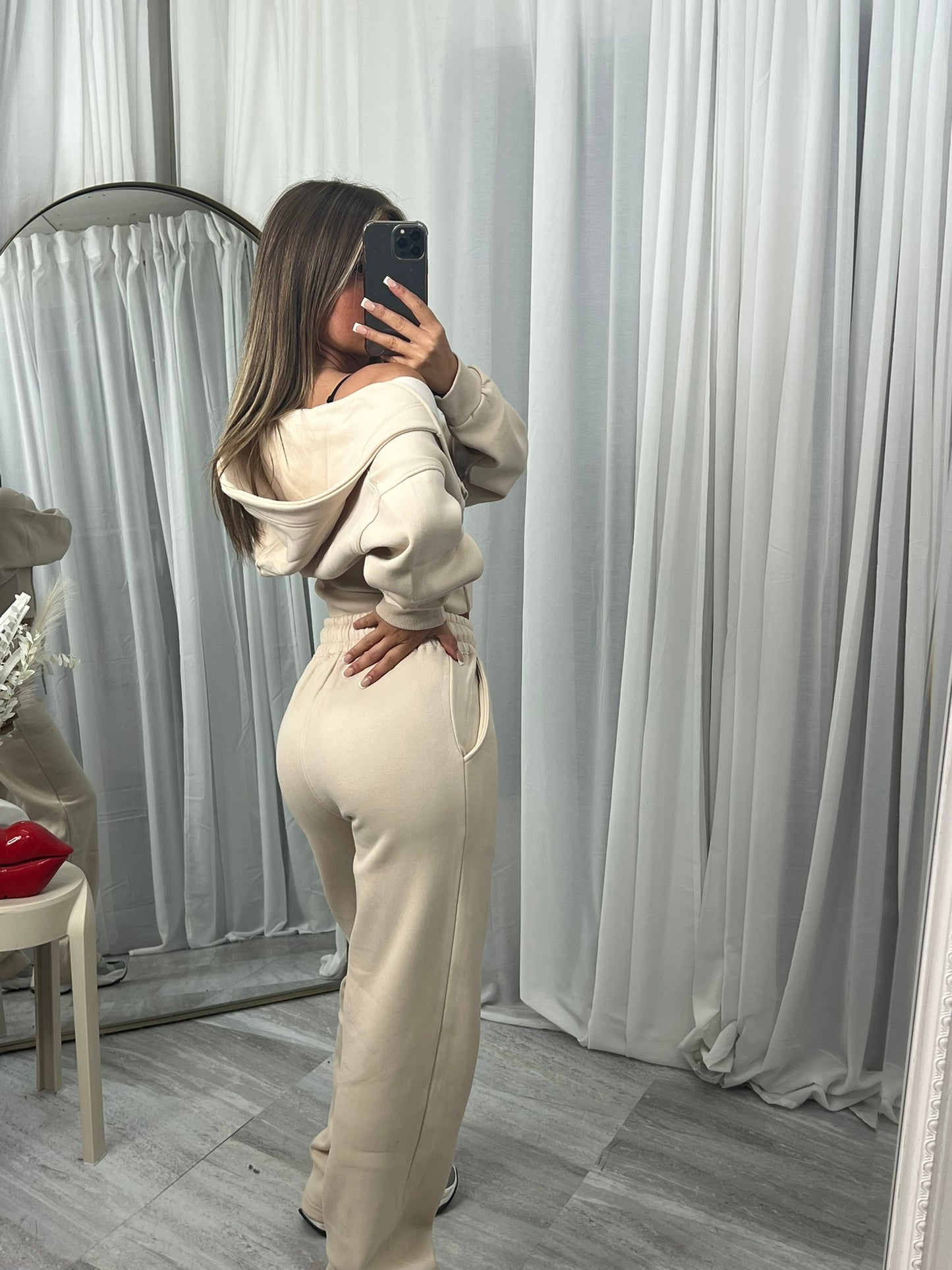Wide leg hooded compression tracksuit