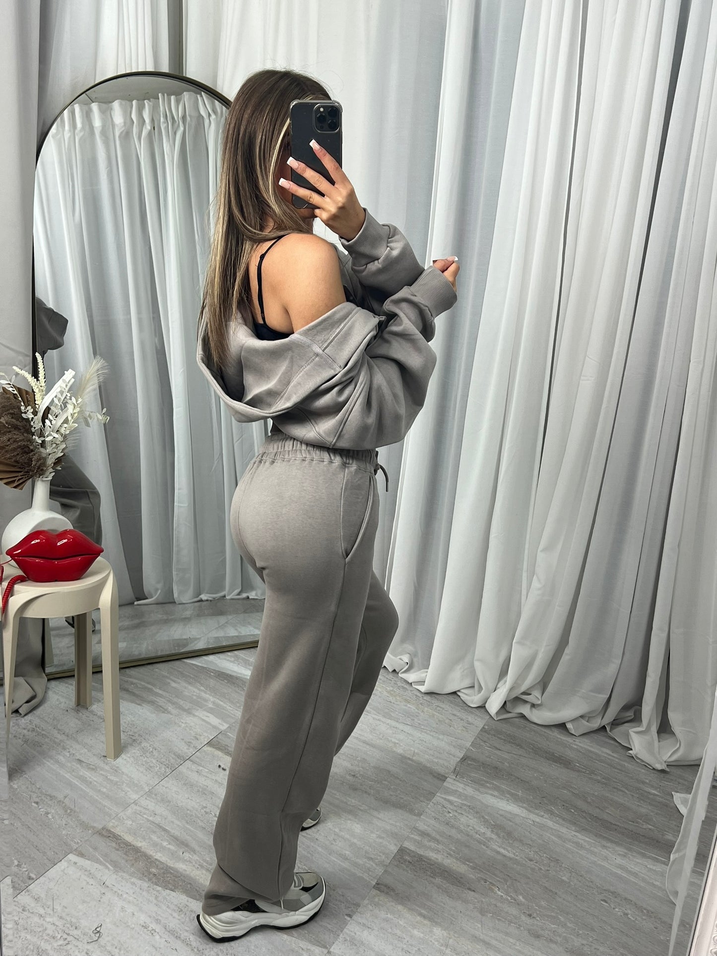 Wide leg hooded compression tracksuit