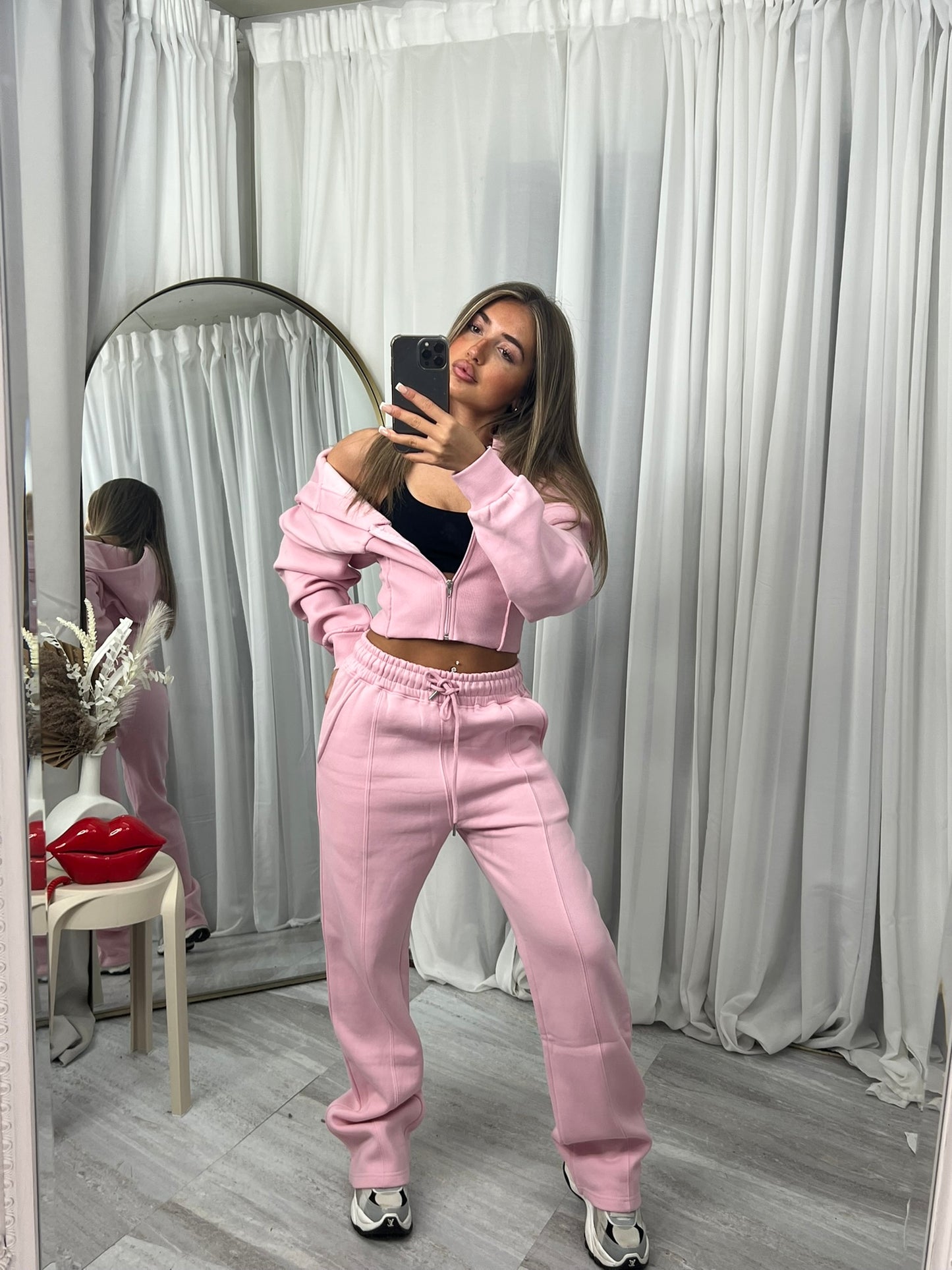 Wide leg hooded compression tracksuit