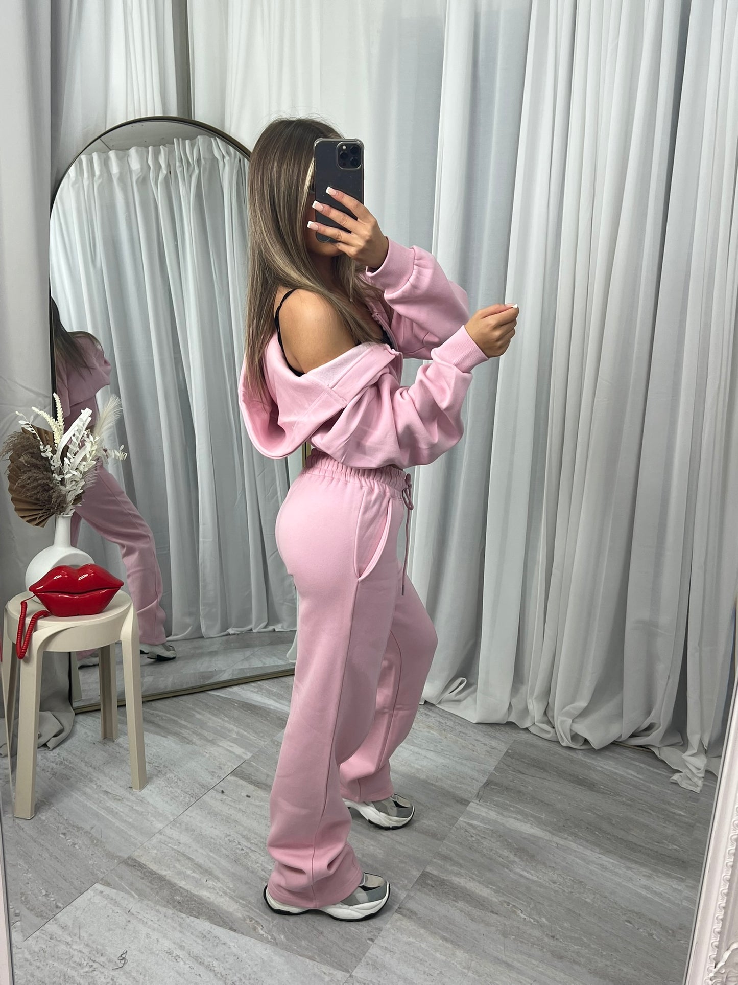 Wide leg hooded compression tracksuit