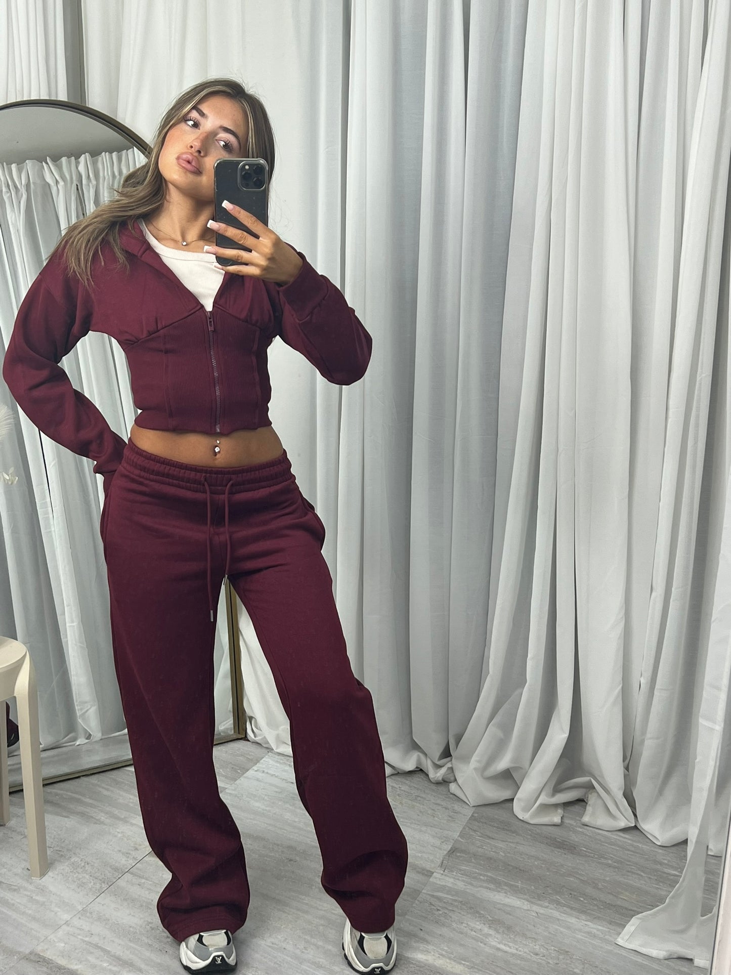 Wide leg zipped tracksuit