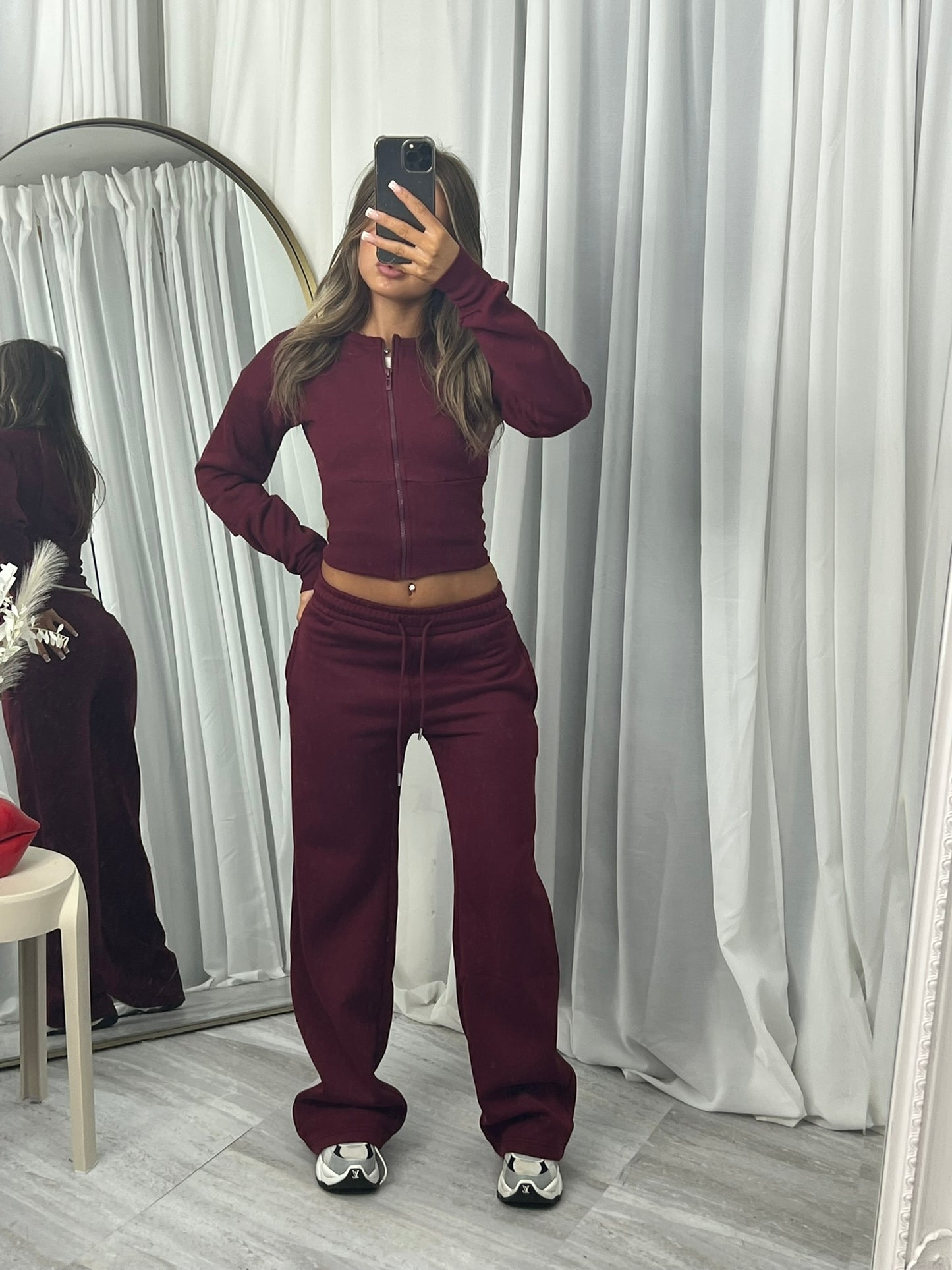 Wide leg zipped tracksuit