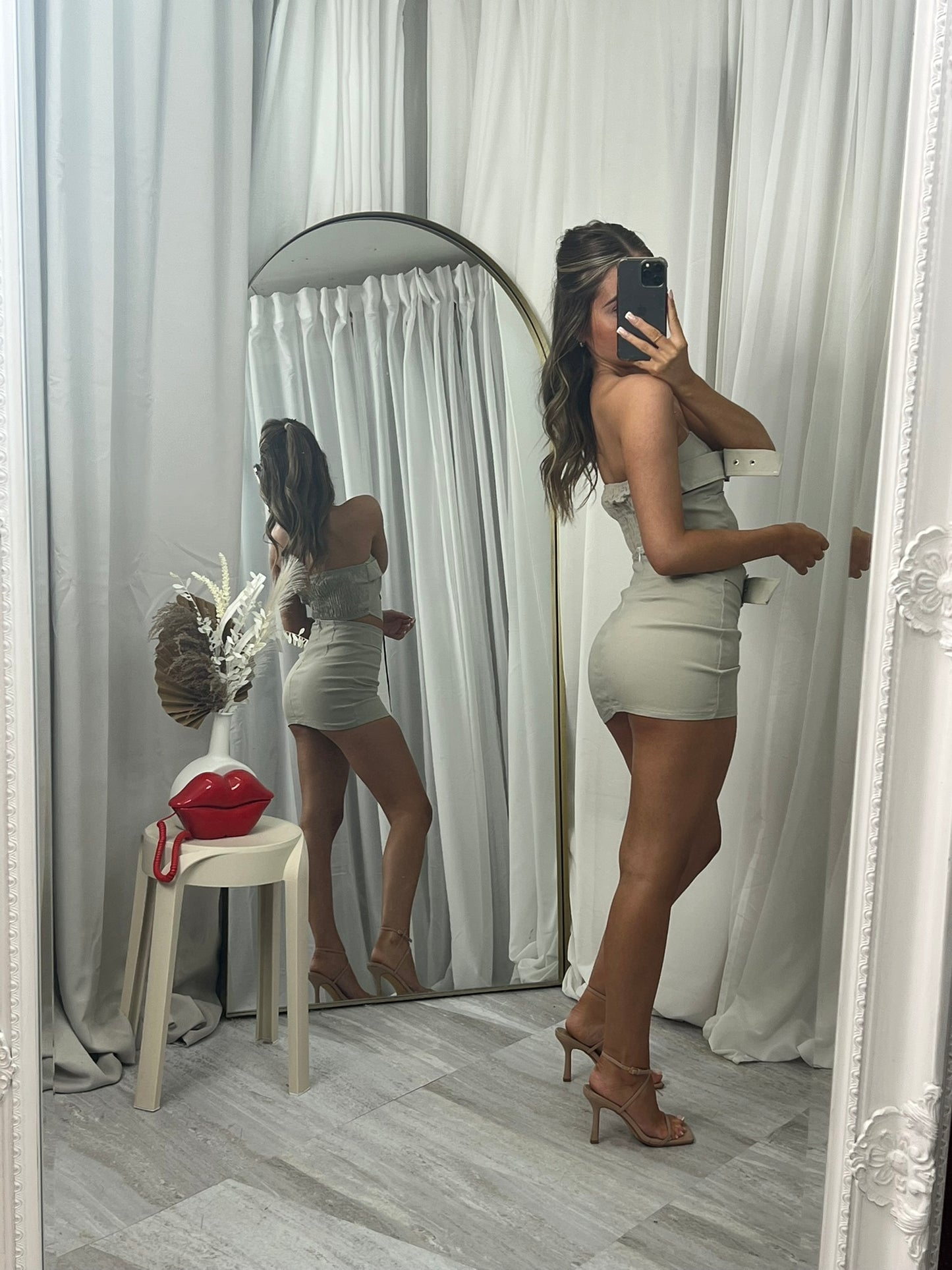Sale Buckle belted top and buckle skirt co-ord outfit