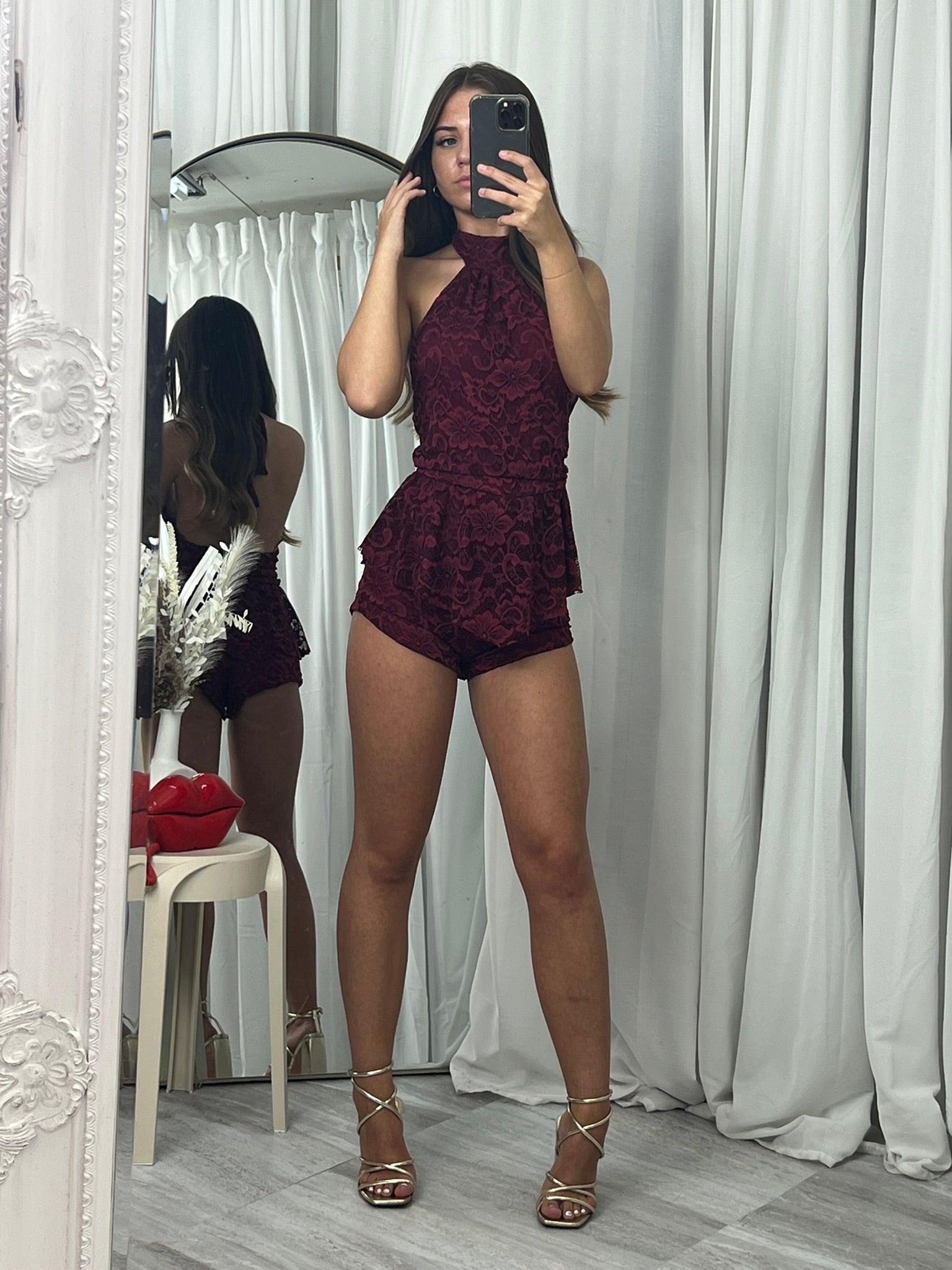 Billy lace sleeveless playsuit