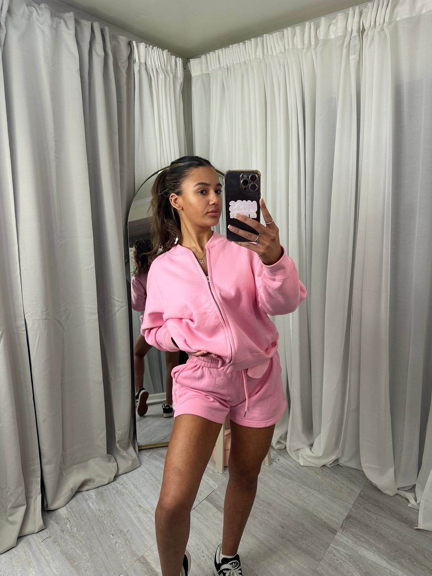 Bomber jacket and shorts set
