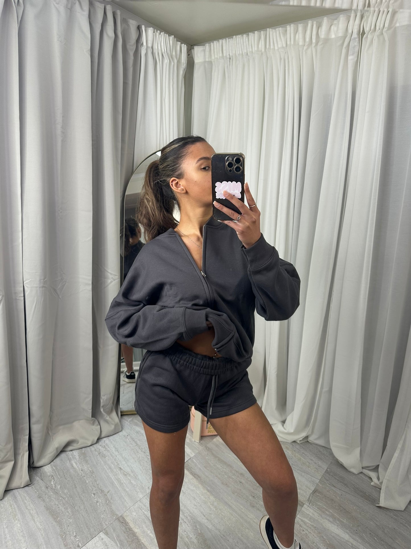 Bomber jacket and shorts set